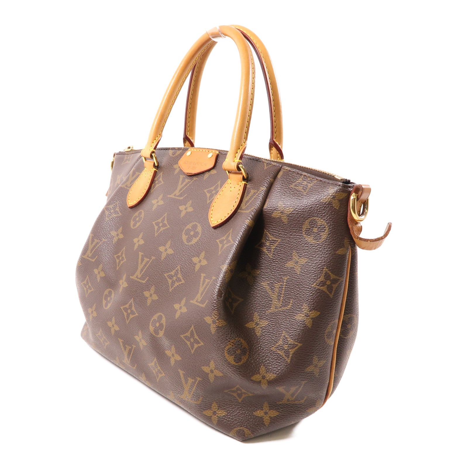 LOUIS VUITTON Monogram Turenne PM金扣手挽肩背兩用袋棕色