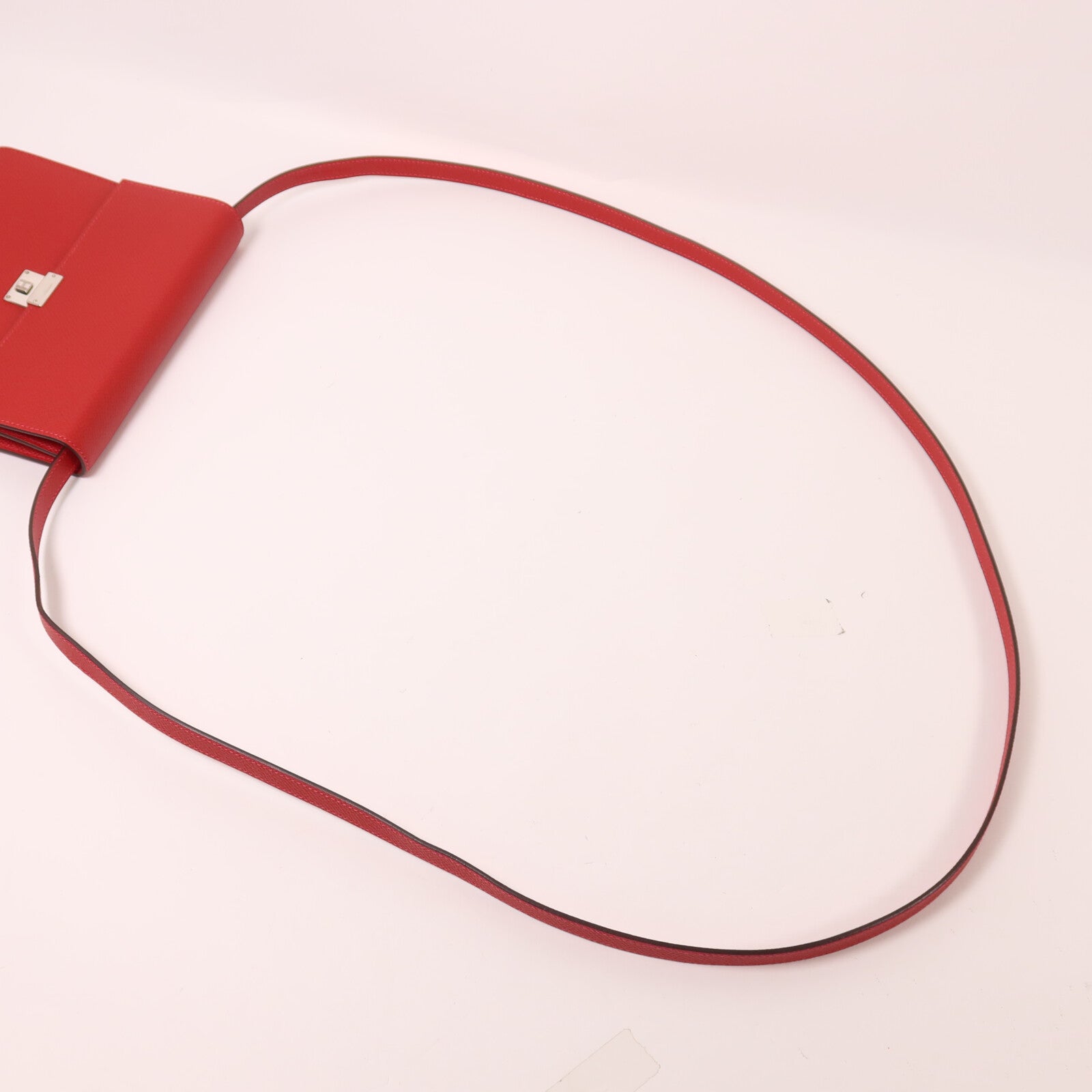 HERMES Epsom皮革Clic 16肩背袋Rouge Casaque