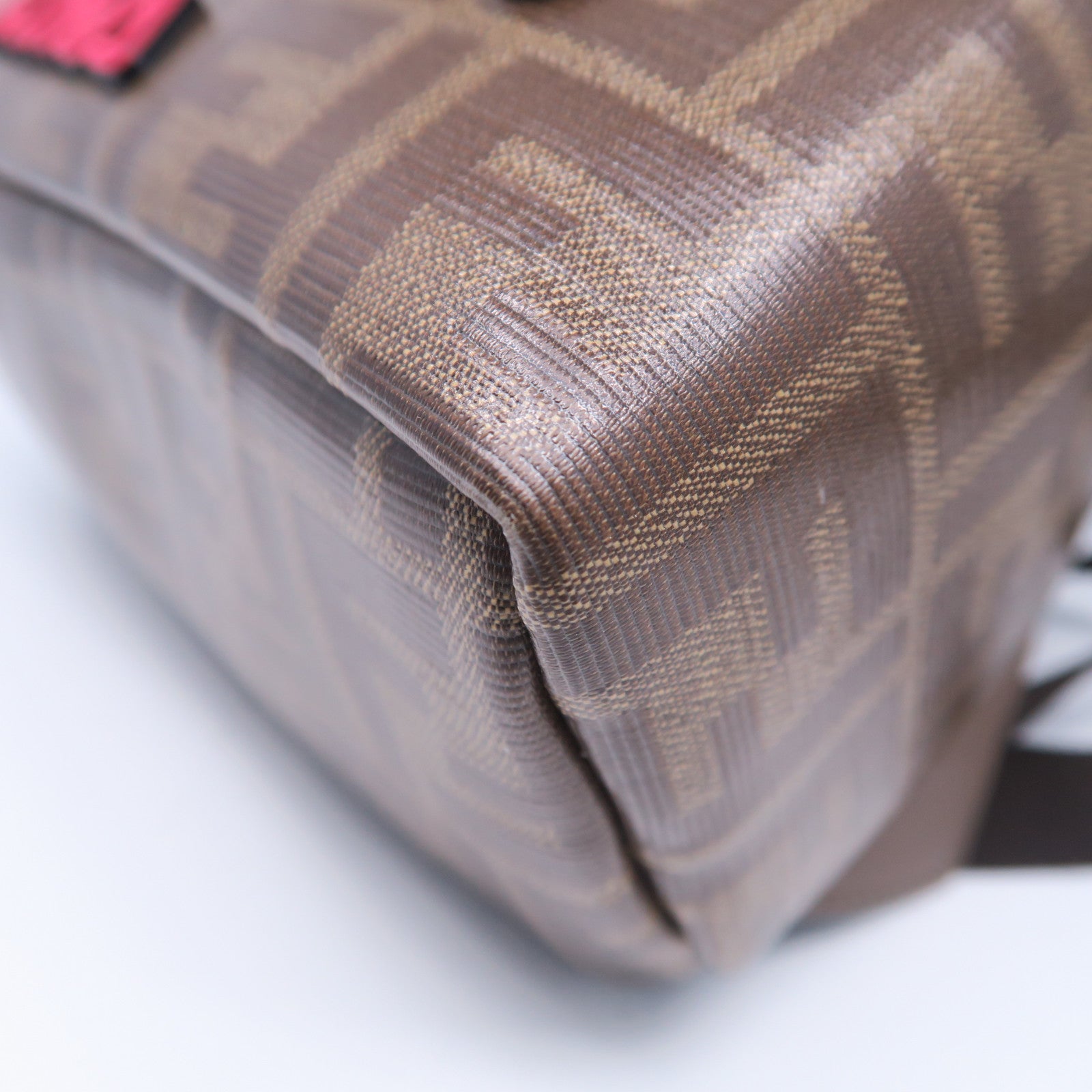 FENDI **【激減優惠】塗層帆布Backpack金扣背包啡色