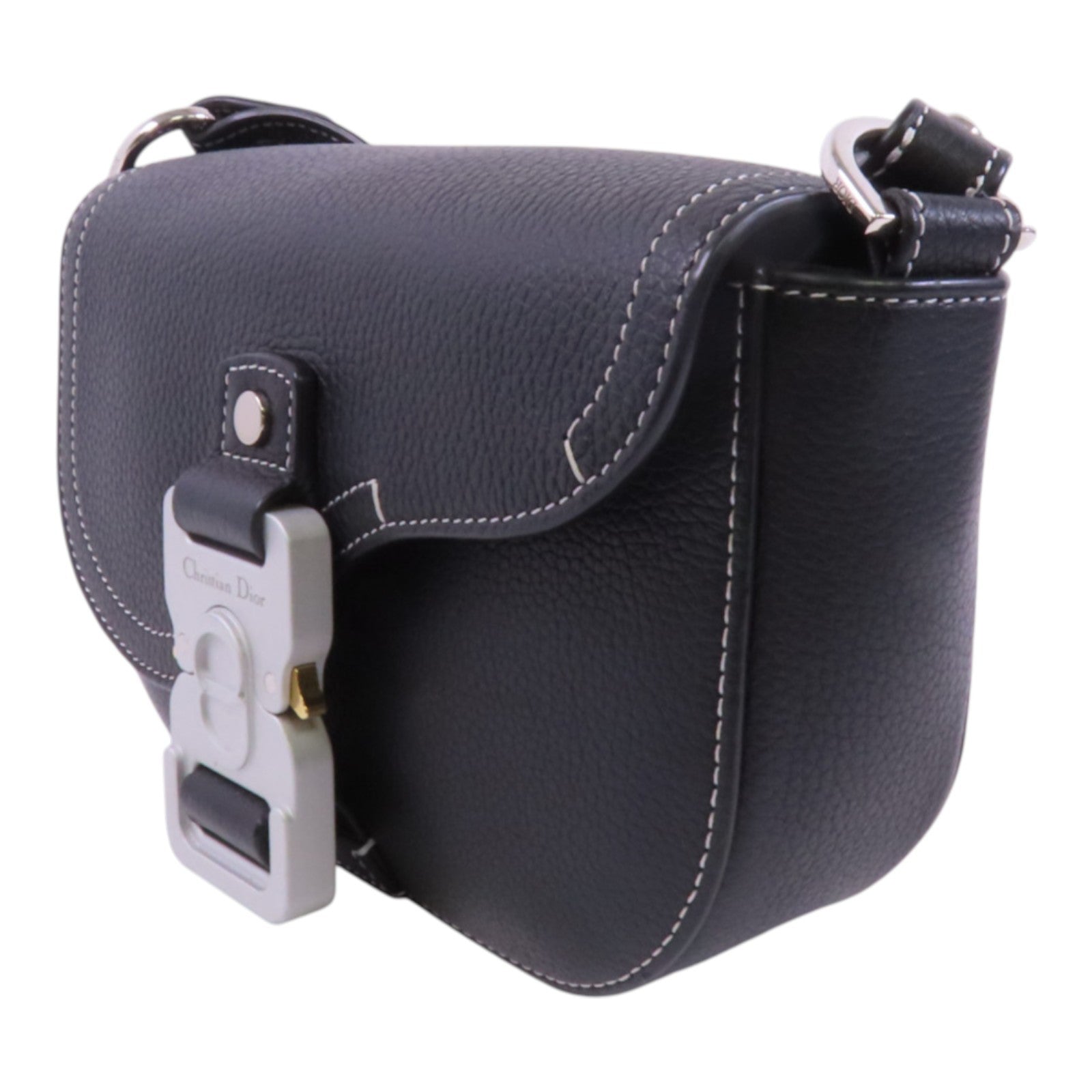 Dior 牛皮皮革Mini Saddie銀扣肩背袋