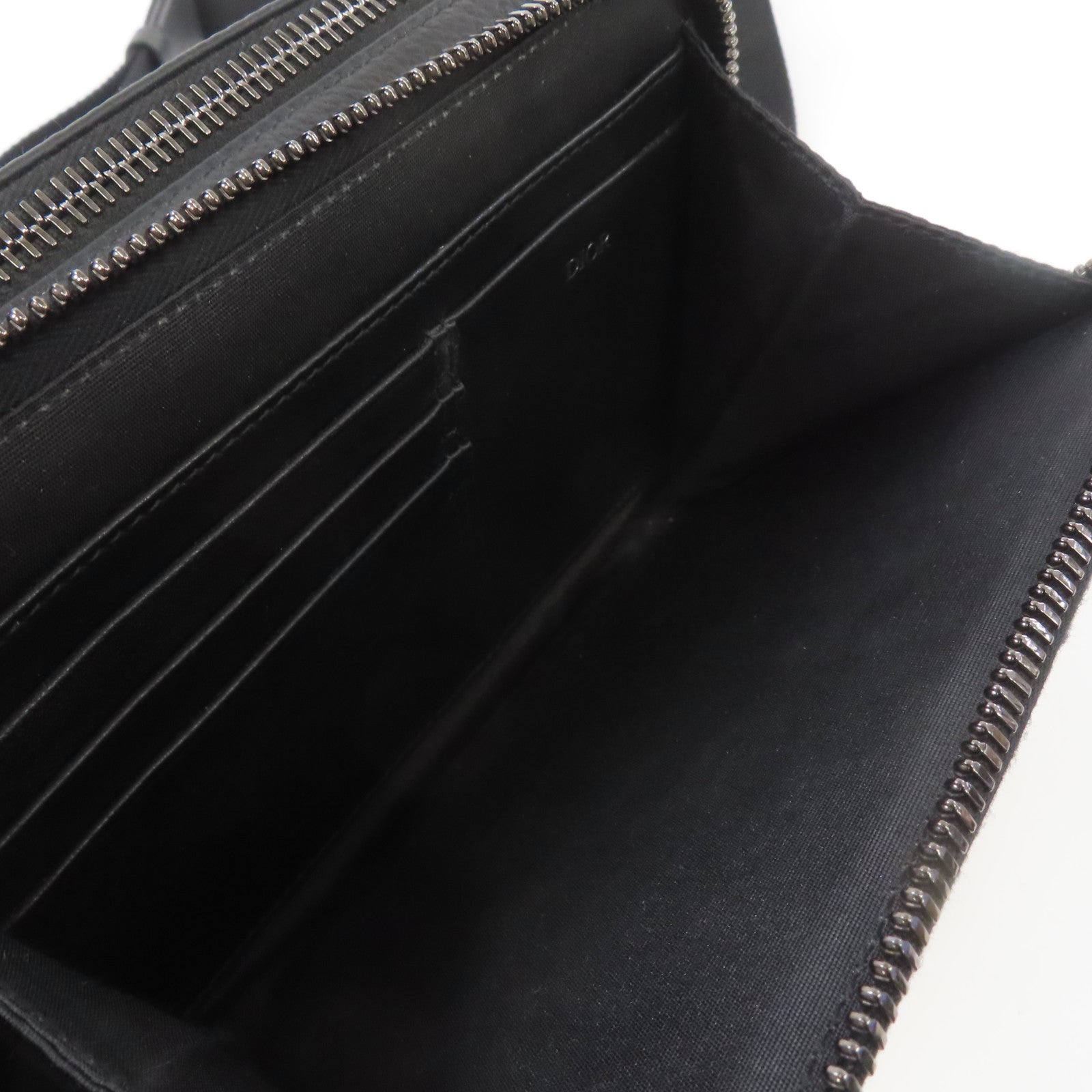 Dior Oblique帆布Zipped Pouch with Strap銀扣肩背袋藍色/米色