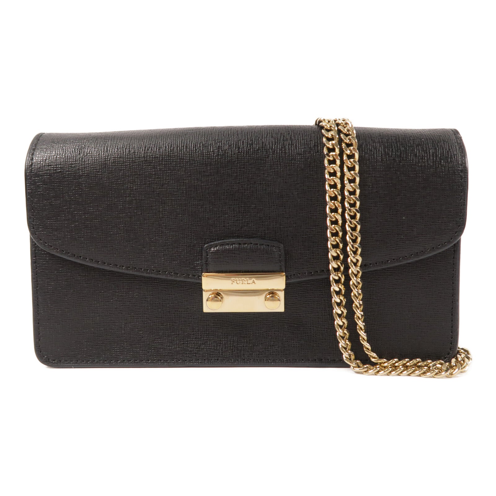 Furla 牛皮皮革Chain Shoulder Bag鏈帶肩背袋