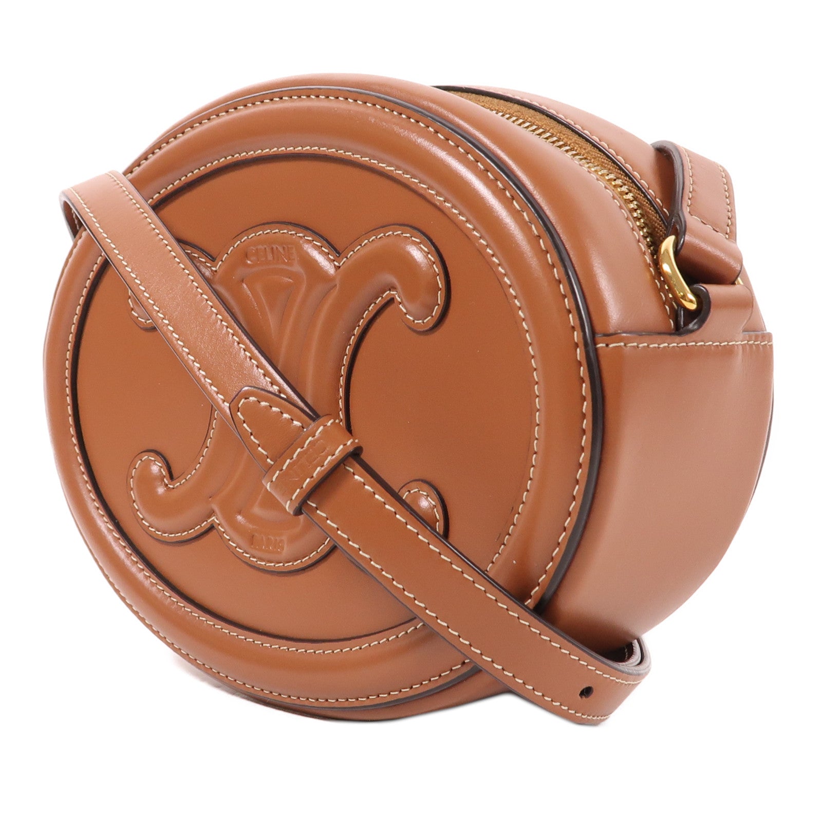 CELINE 皮革Cuir Triomphe Small Oval Bag金扣肩背袋