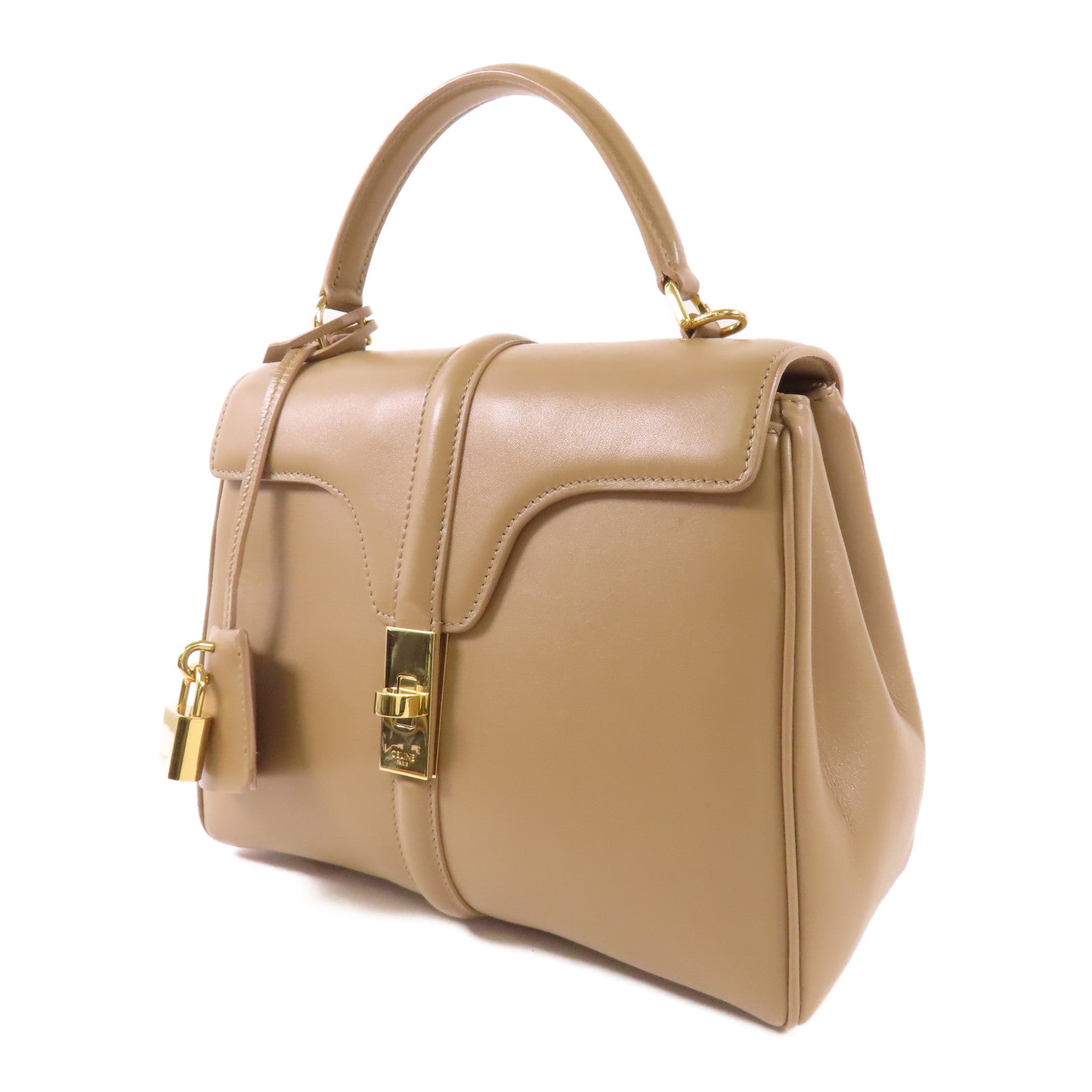 CELINE 牛皮皮革Celine 16金扣手挽肩背兩用袋