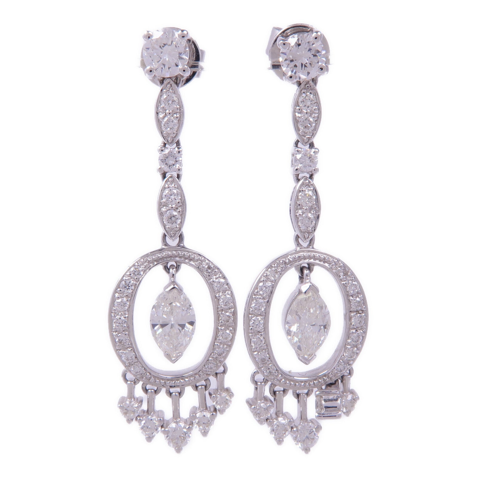 JEWELRY 18K白金Diamond Earrings鑽石耳環