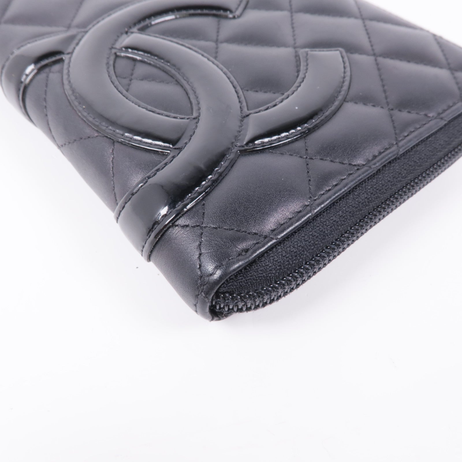 CHANEL 【激減優惠】牛皮皮革Cambon Zipper Long Wallet銀扣長錢包