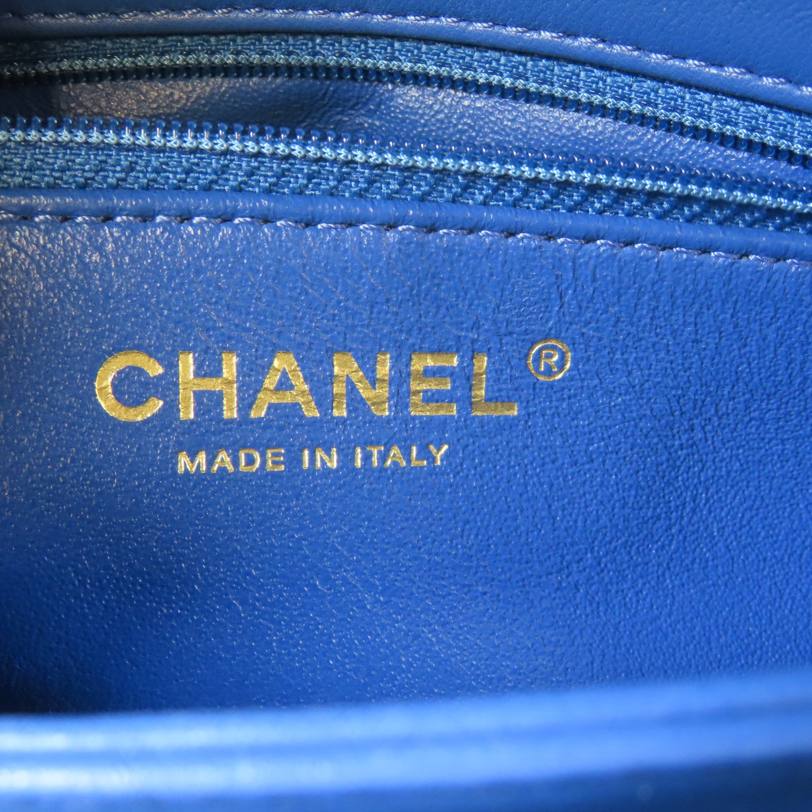CHANEL 【激減優惠】斜紋牛皮皮革Trendy CC金扣手挽肩背兩用袋藍色