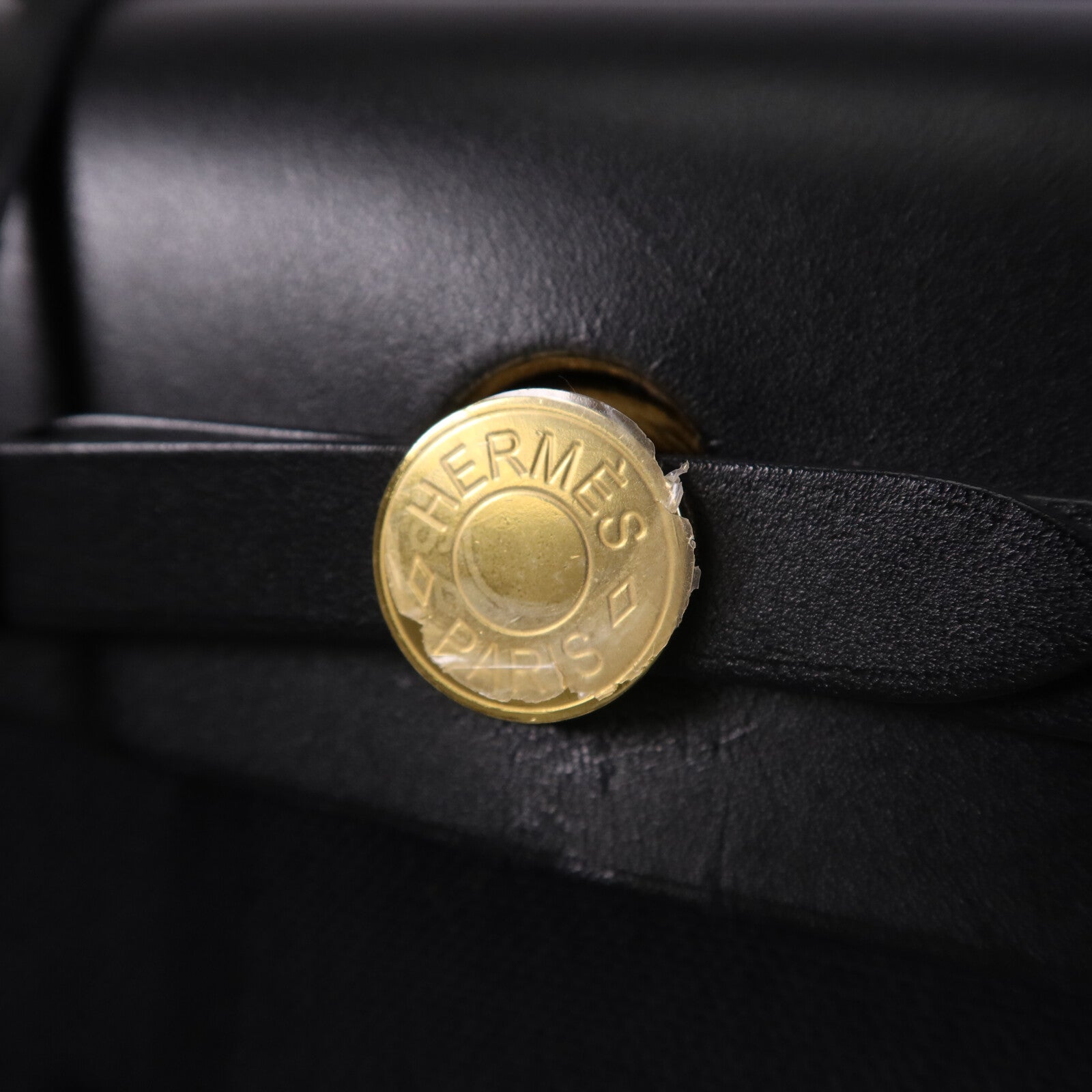 HERMES 帆布Herbag PM金扣手挽肩背兩用袋Noir