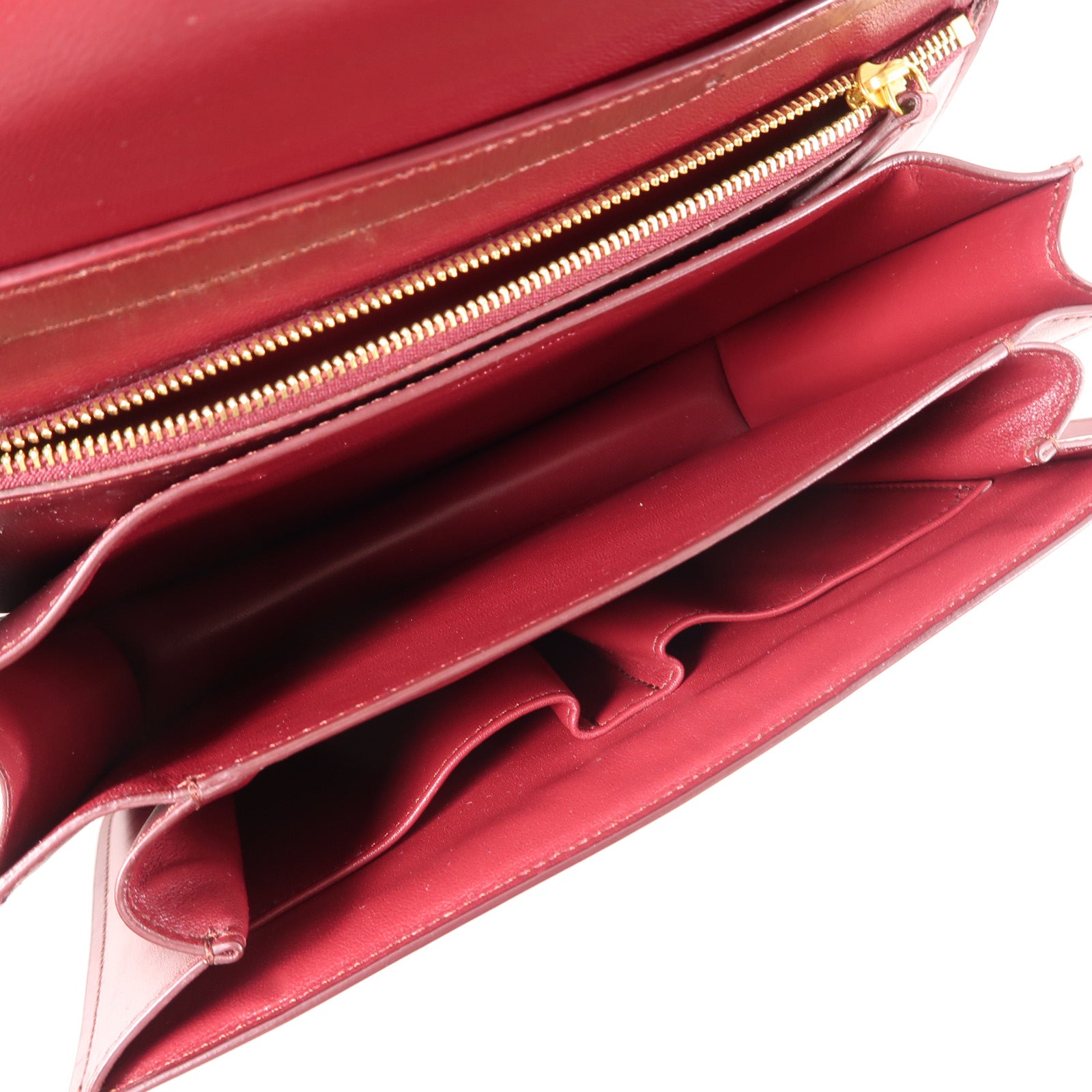 CELINE 【激減優惠】牛皮皮革Classic Box金扣肩背袋紅色