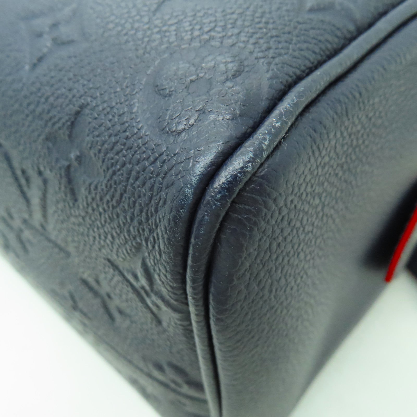 LOUIS VUITTON Monogram Empreinte Speedy Bandouliere 25金扣手挽肩背兩用袋深藍色