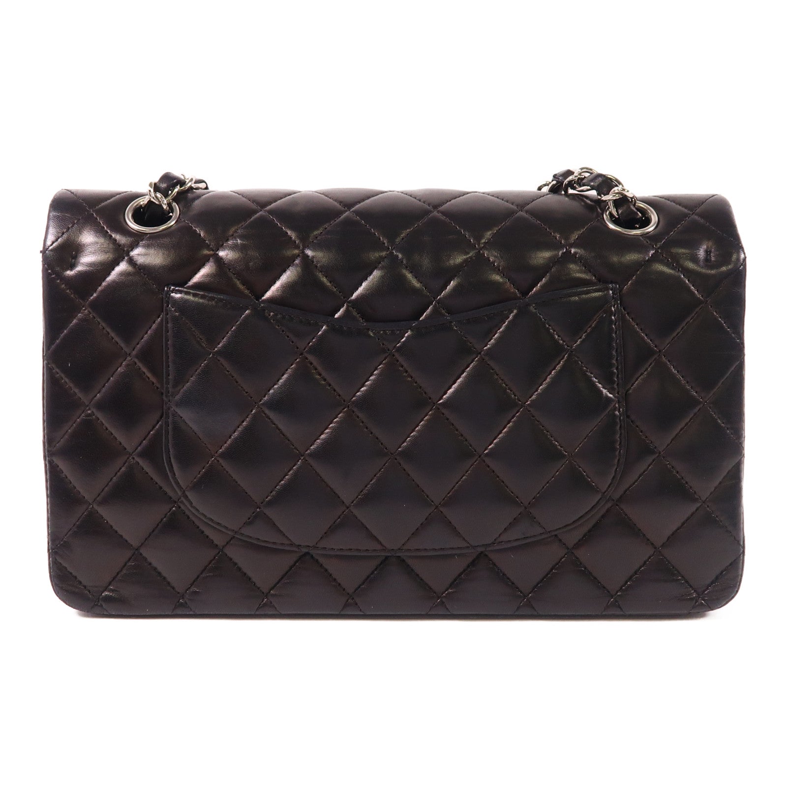 CHANEL 羊皮皮革Classic 25銀扣鏈帶肩背袋