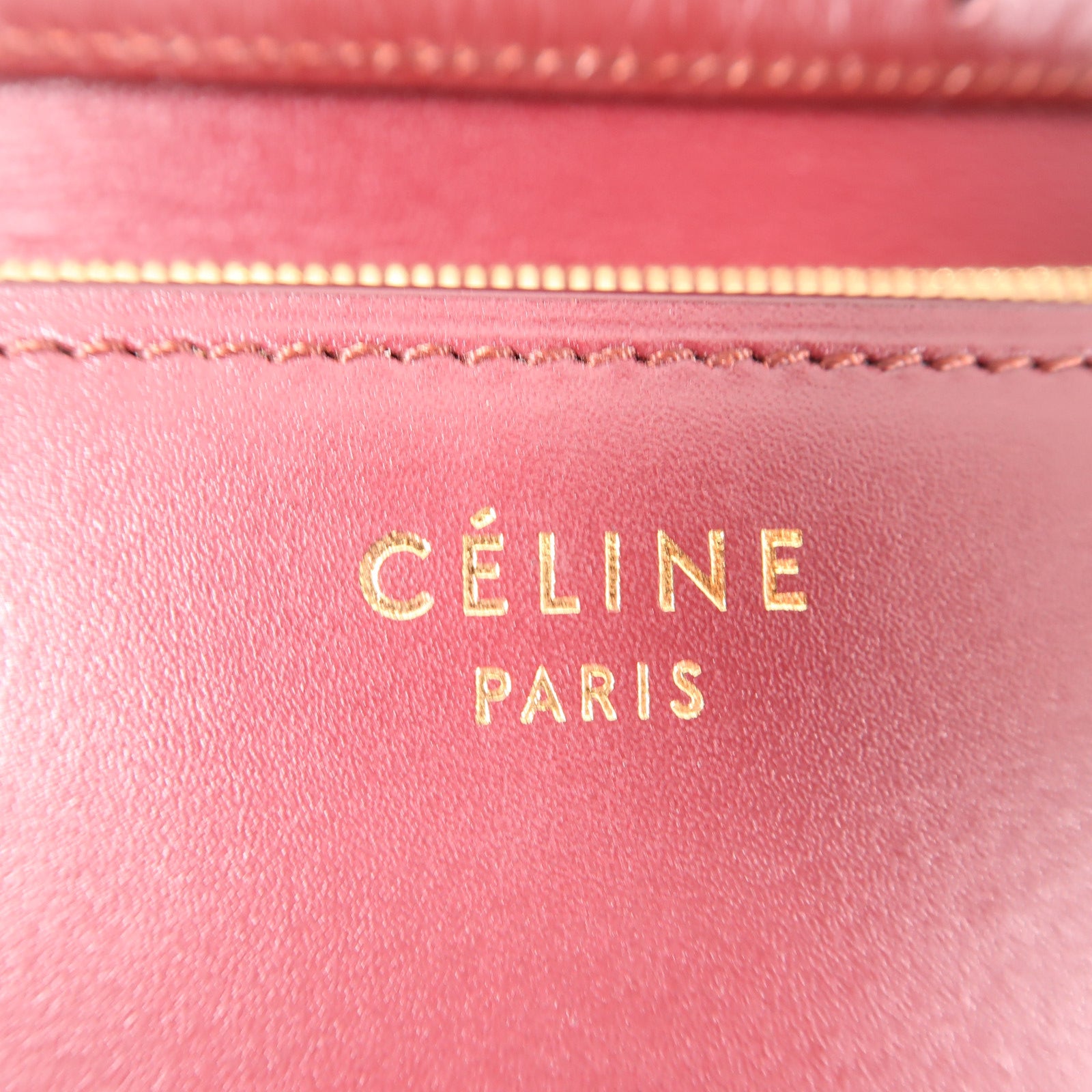 CELINE 【激減優惠】牛皮皮革Classic Box金扣肩背袋紅色