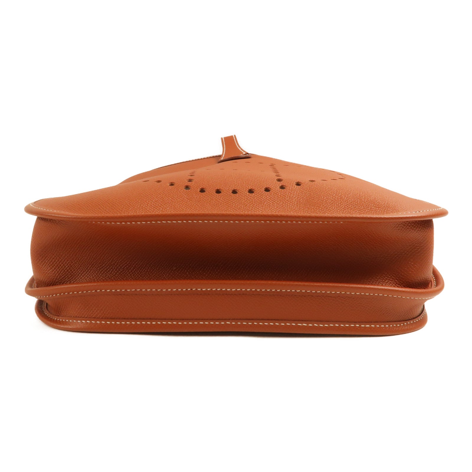 HERMES Epsom皮革Evelyne PM銀扣肩背袋Brique