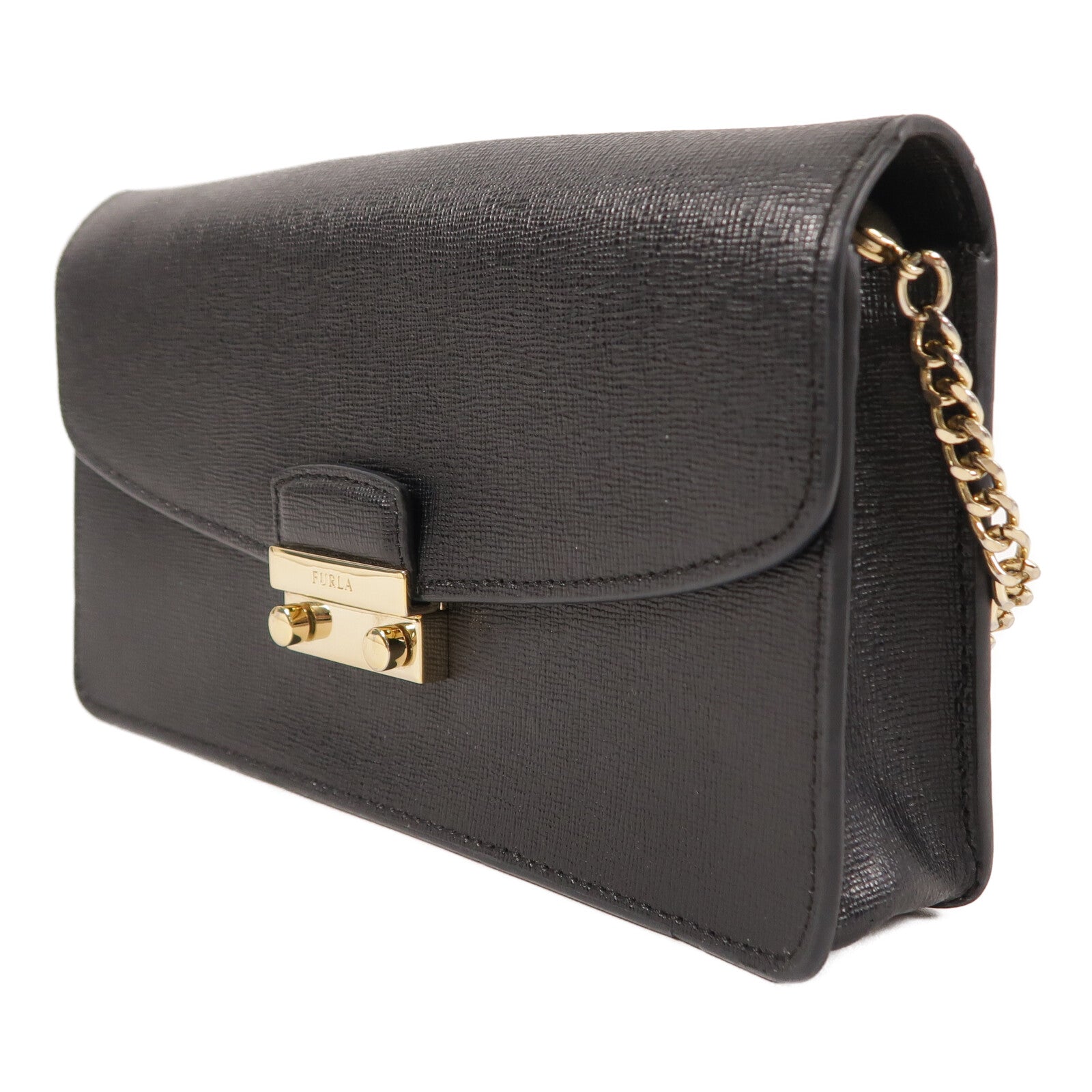 Furla 牛皮皮革Chain Shoulder Bag鏈帶肩背袋