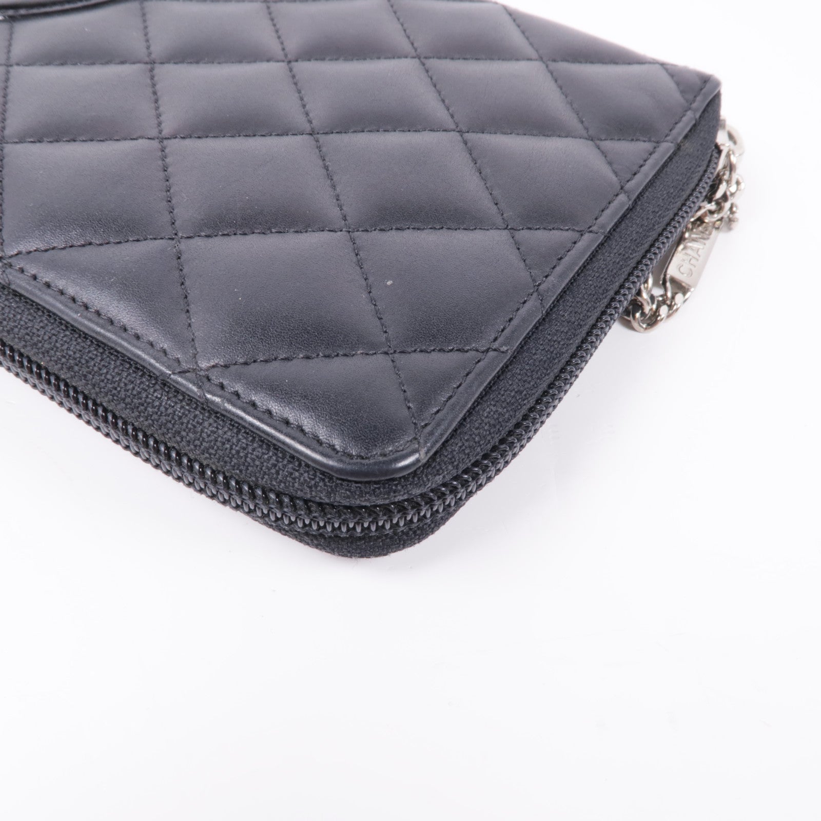 CHANEL 【激減優惠】牛皮皮革Cambon Zipper Long Wallet銀扣長錢包