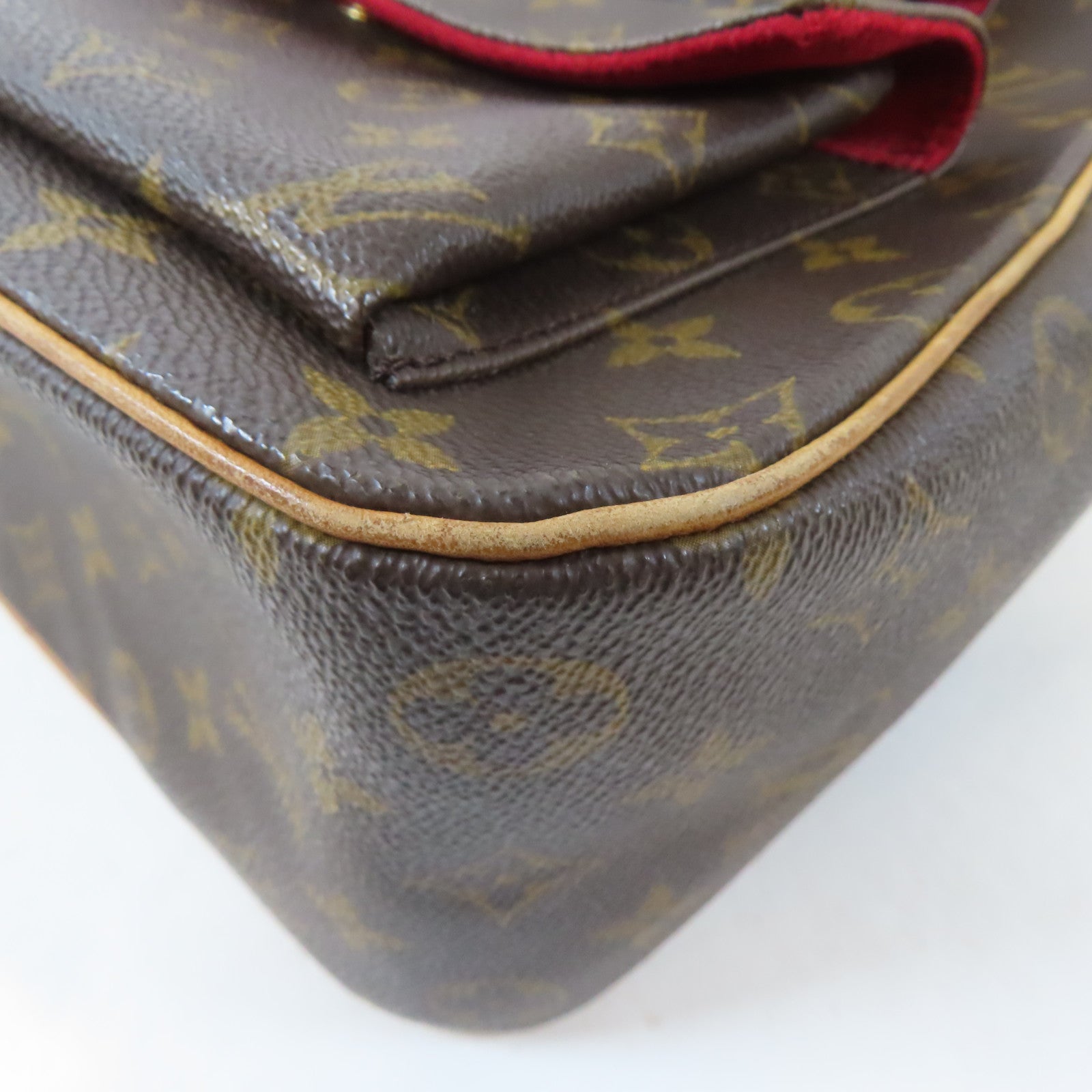 LOUIS VUITTON Monogram Excentri-cite金扣手挽袋啡色/紅色