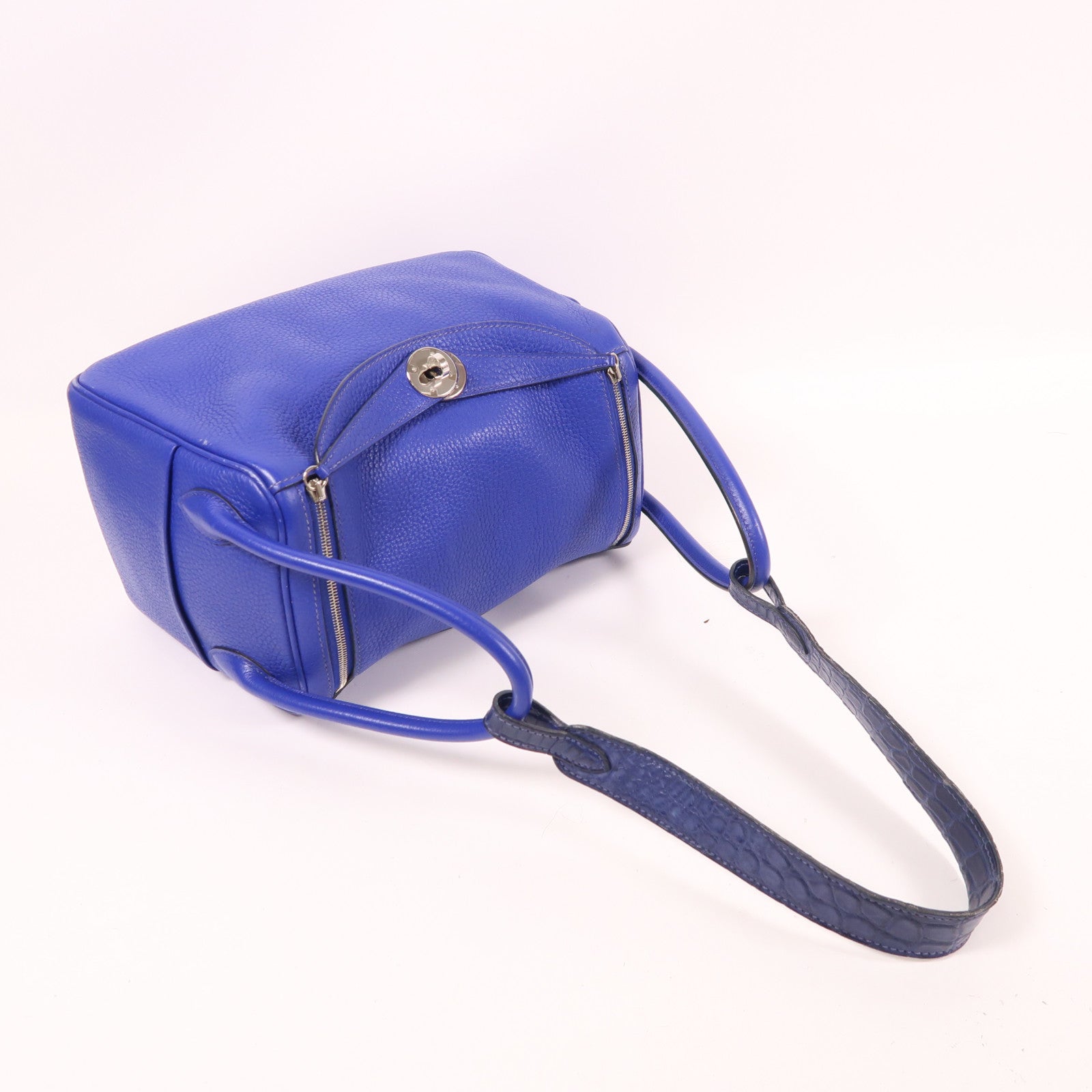 HERMES 【激減優惠】Clemence皮革/鱷魚皮革Niloticus Lindy 26肩背袋