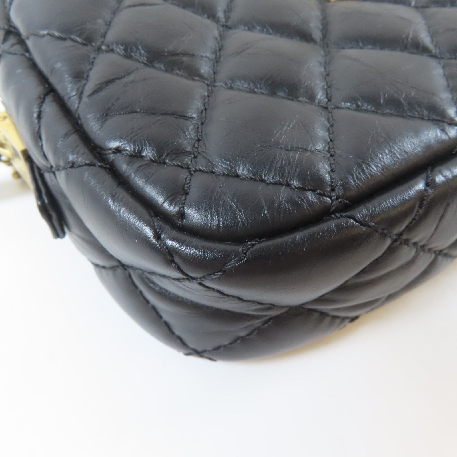 CHANEL 【激減優惠】菱格牛皮皮革2.55 Camera Bag金扣鏈帶肩背袋黑色