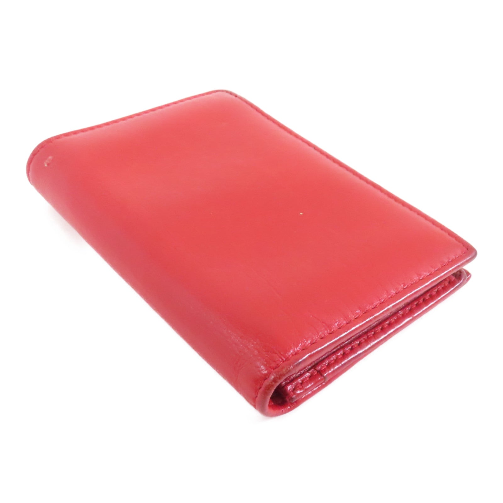 BVLGARI (PRICE DOWN) Card Case Calfskin Leather Red