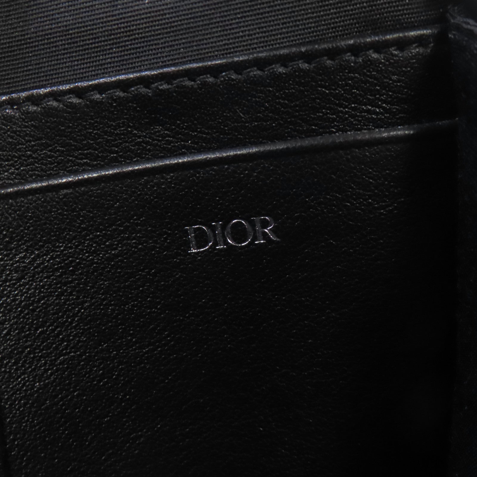 Dior Oblique帆布Zipped Pouch with Strap銀扣肩背袋藍色/米色