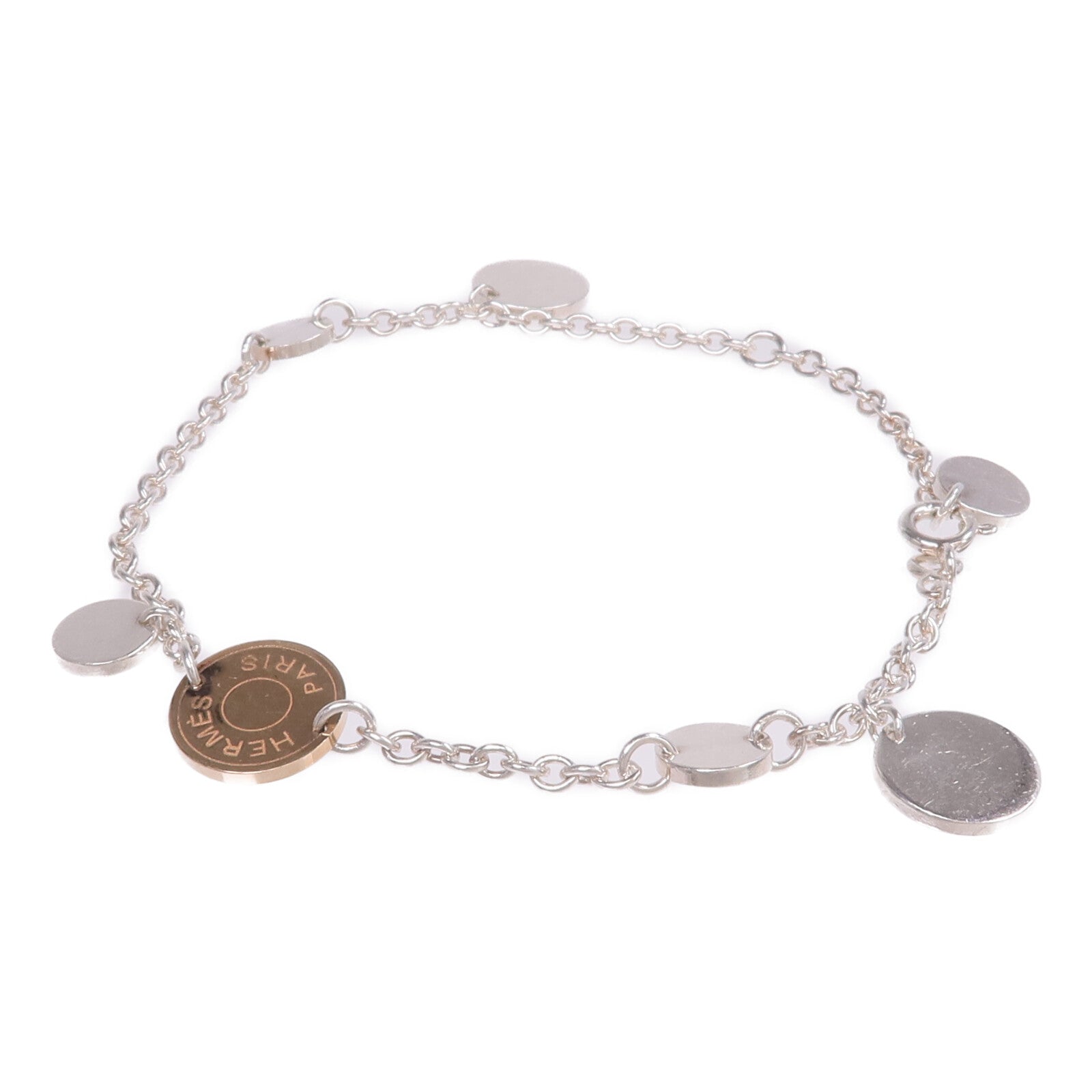 HERMES 18K玫瑰金/925純銀Ex-Libris Bracelet手鏈