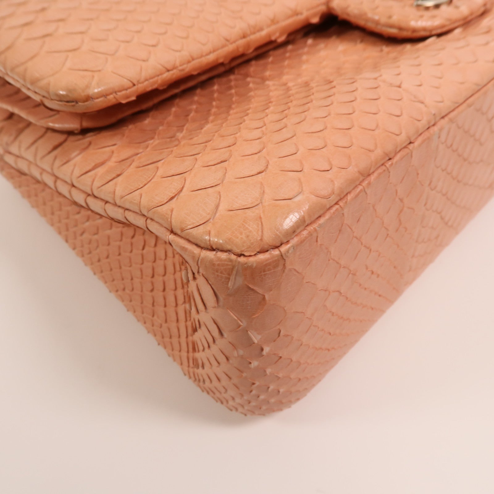 CHANEL 蛇皮皮革Classic 25銀扣鏈帶肩背袋