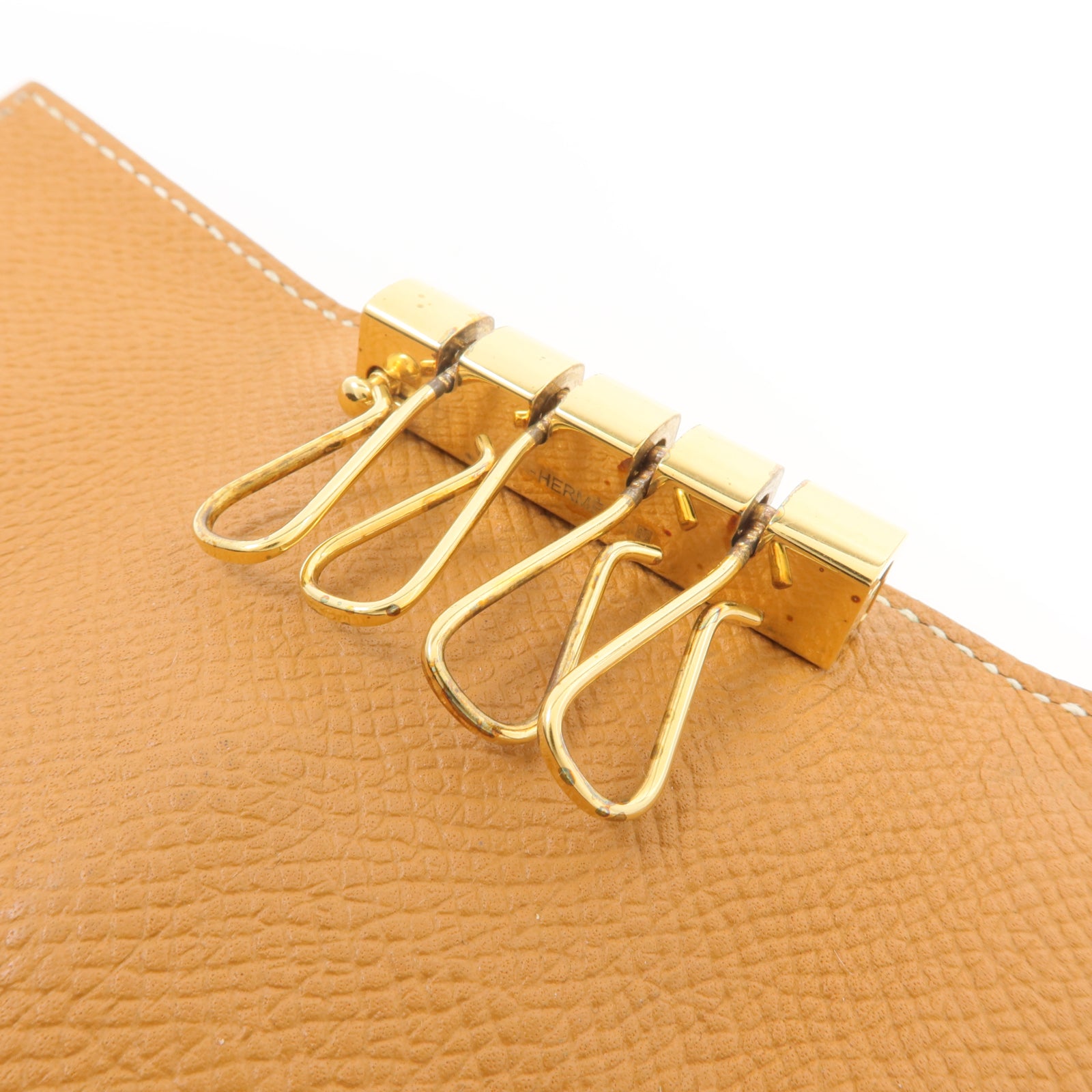 HERMES Epsom皮革Bearn Key Holder鎖匙包Gold