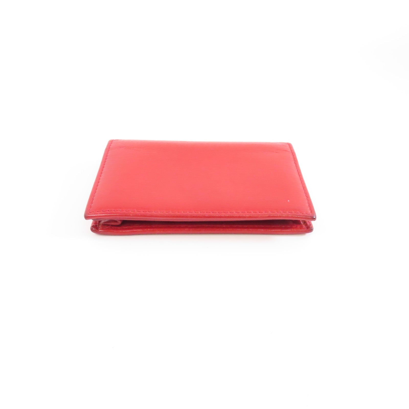 BVLGARI (PRICE DOWN) Card Case Calfskin Leather Red