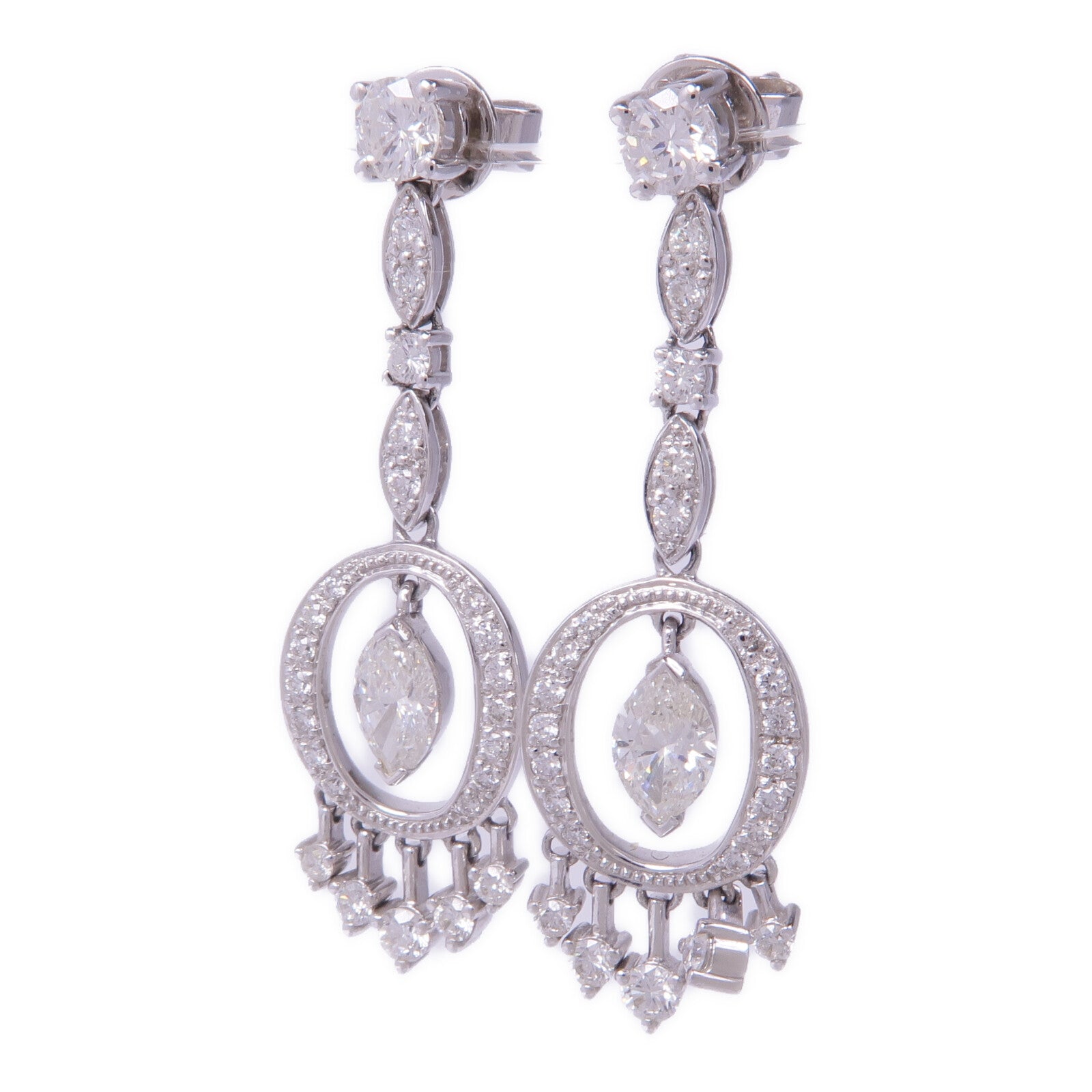 JEWELRY 18K白金Diamond Earrings鑽石耳環