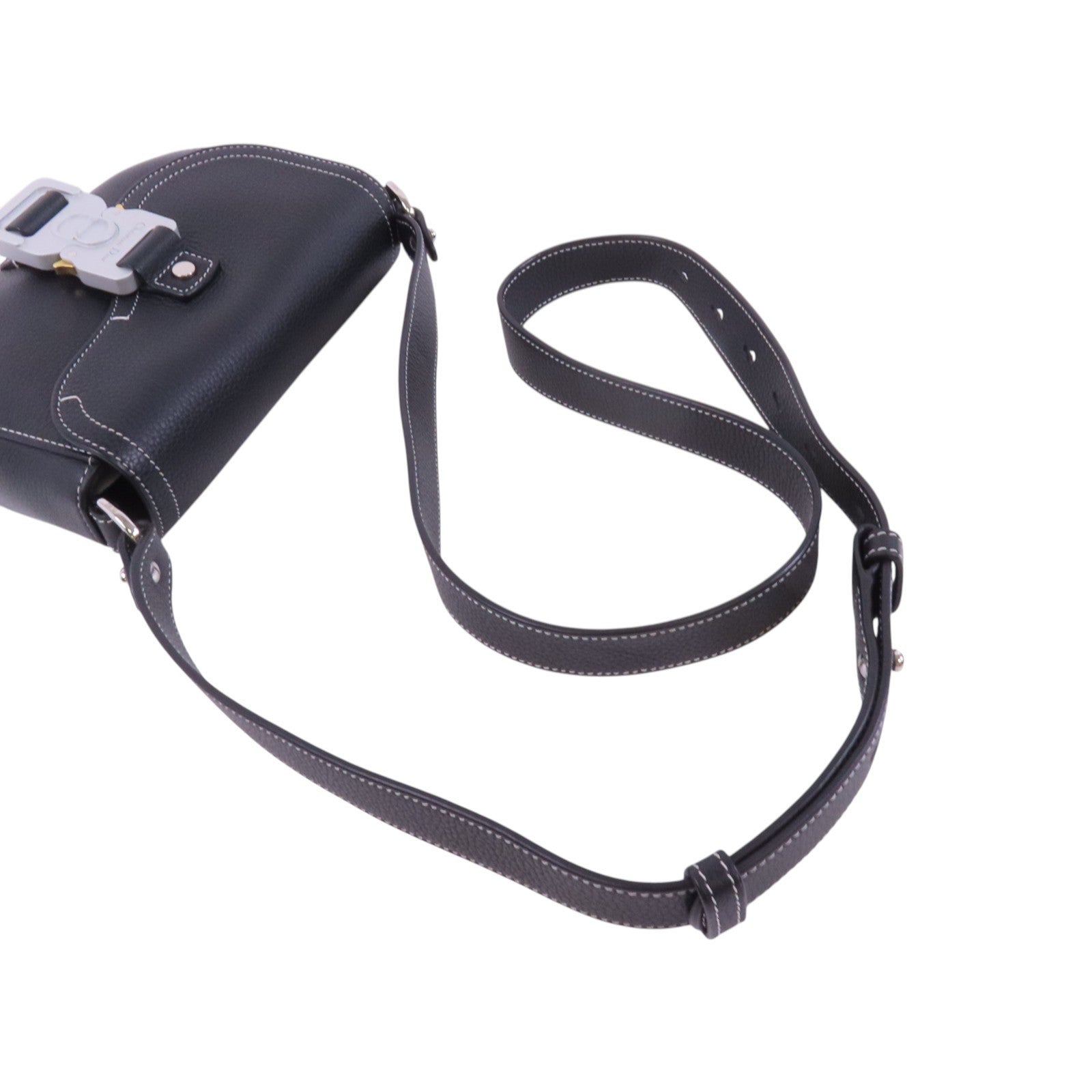 Dior 牛皮皮革Mini Saddie銀扣肩背袋