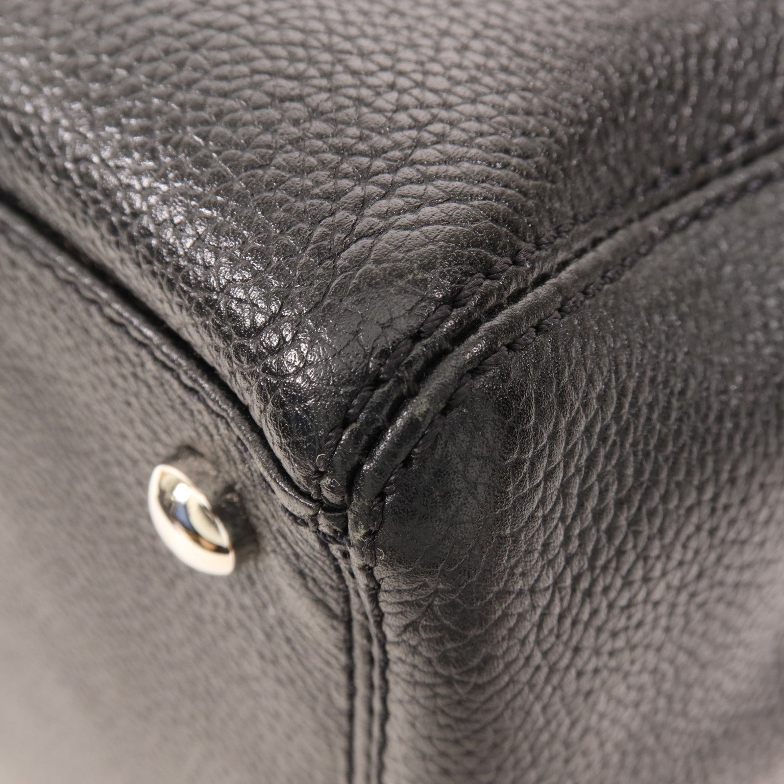 CHANEL 牛皮皮革Tote Bag銀扣手挽肩背兩用袋