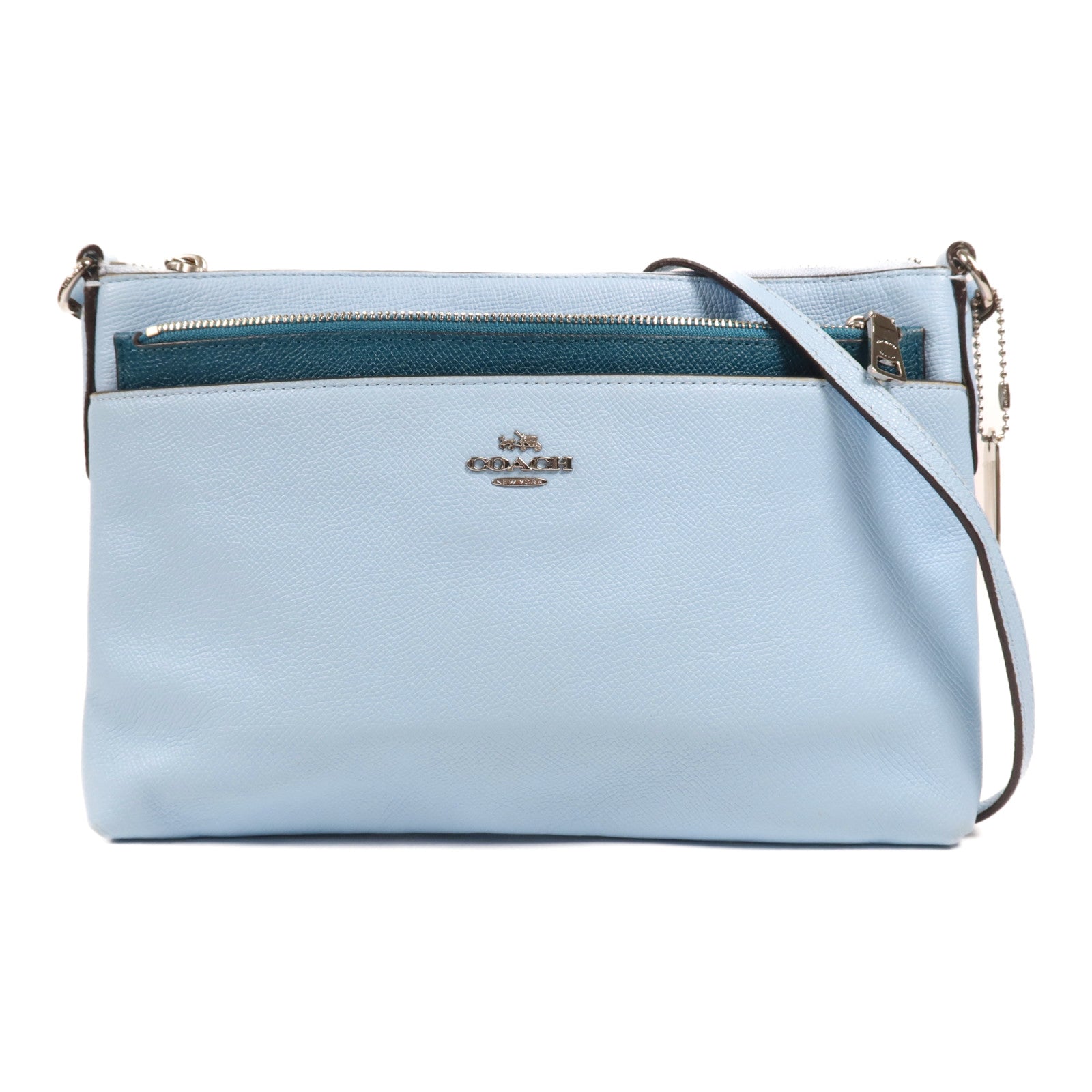 COACH 【激減優惠】牛皮皮革Shoulder Bag銀扣肩背袋