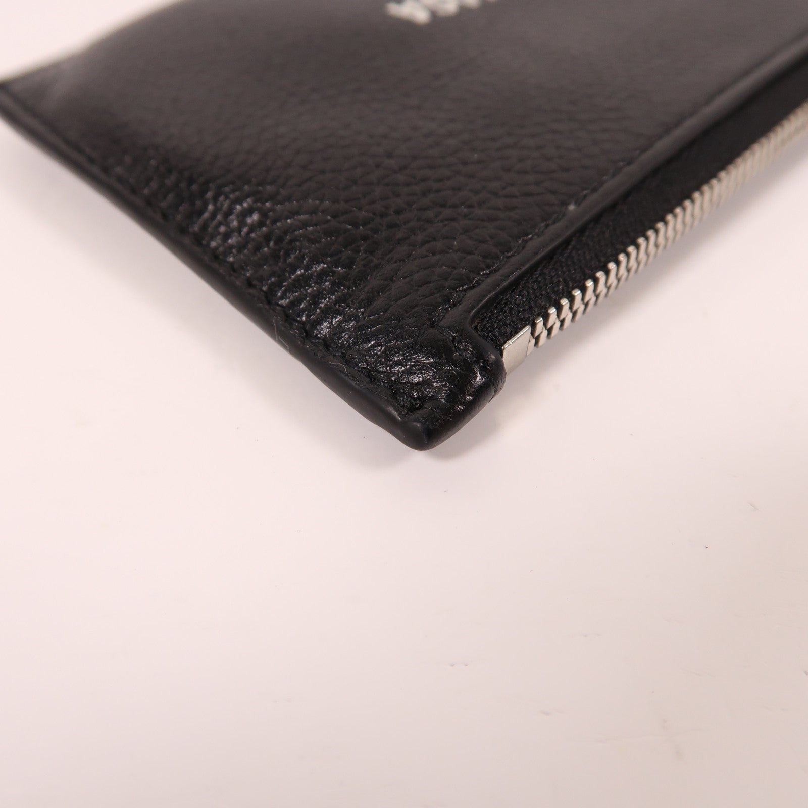 BALENCIAGA 牛皮皮革Card Case銀扣卡片套黑色