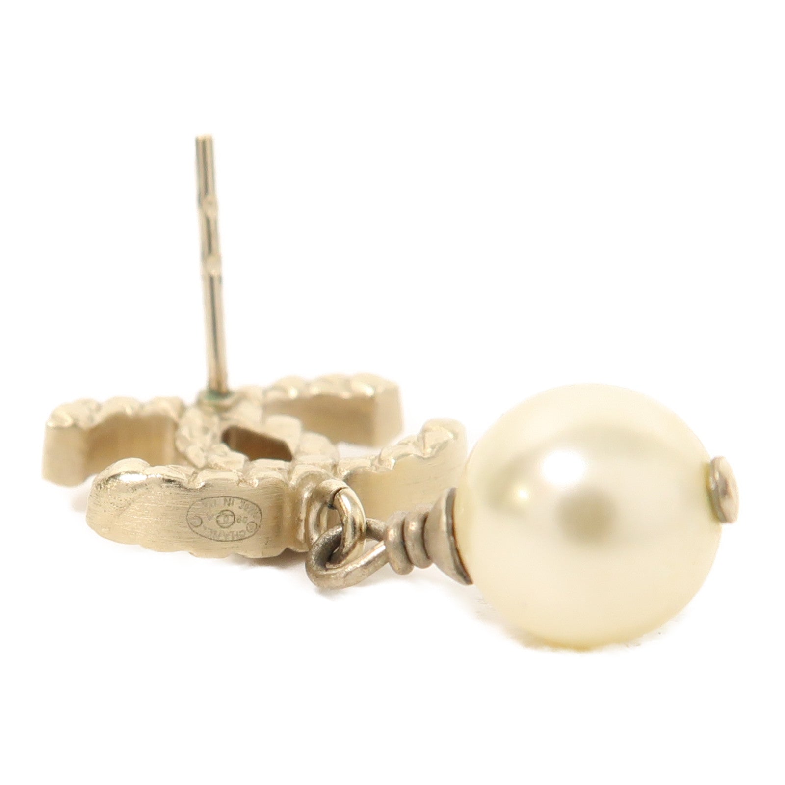 CHANEL 金屬/仿珍珠Earrings耳環金色