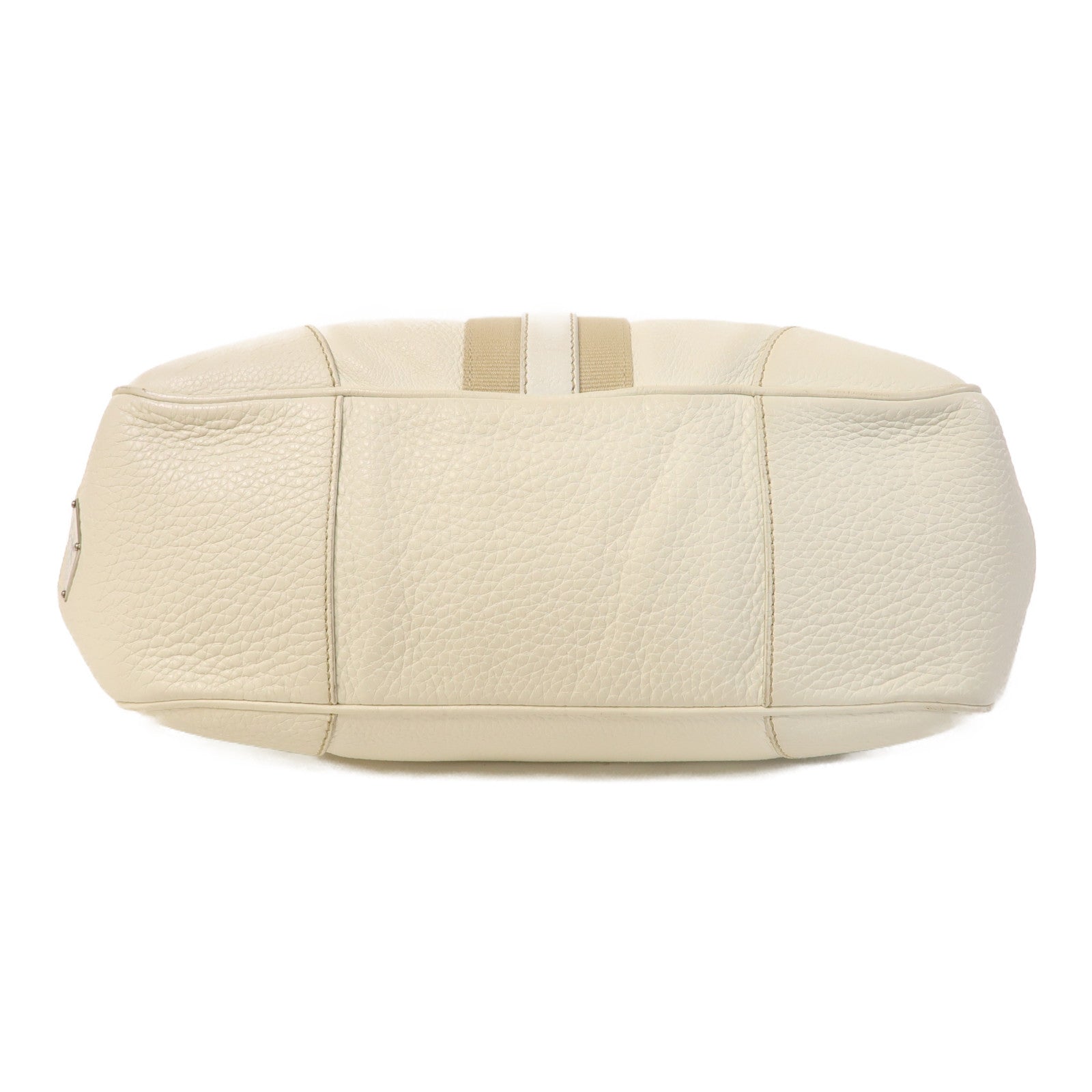 PRADA 【激減優惠】牛皮皮革Shoulder Bag銀扣肩背袋白色