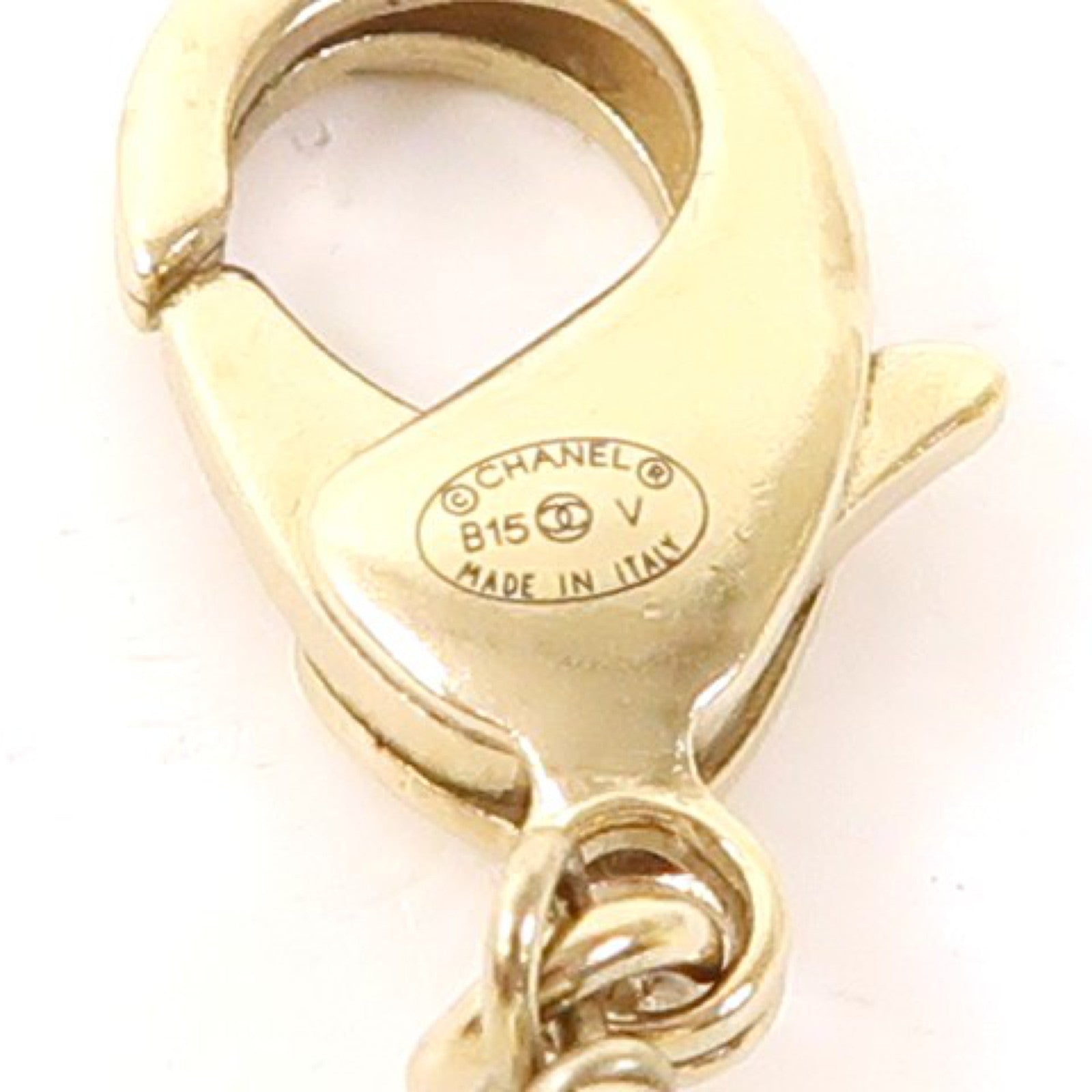 CHANEL (PRICE DOWN) CC Necklace Metal/PVC Gold/White