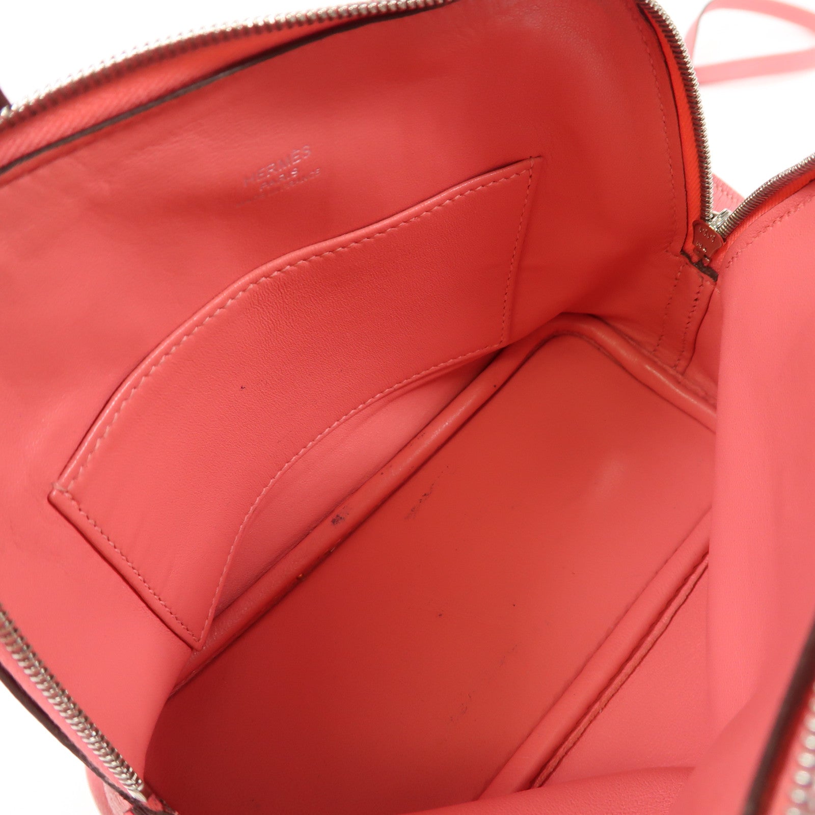 HERMES 【激減優惠】Chevre皮革Bolide 1923 Mini銀扣手挽肩背兩用袋Rose Azalea