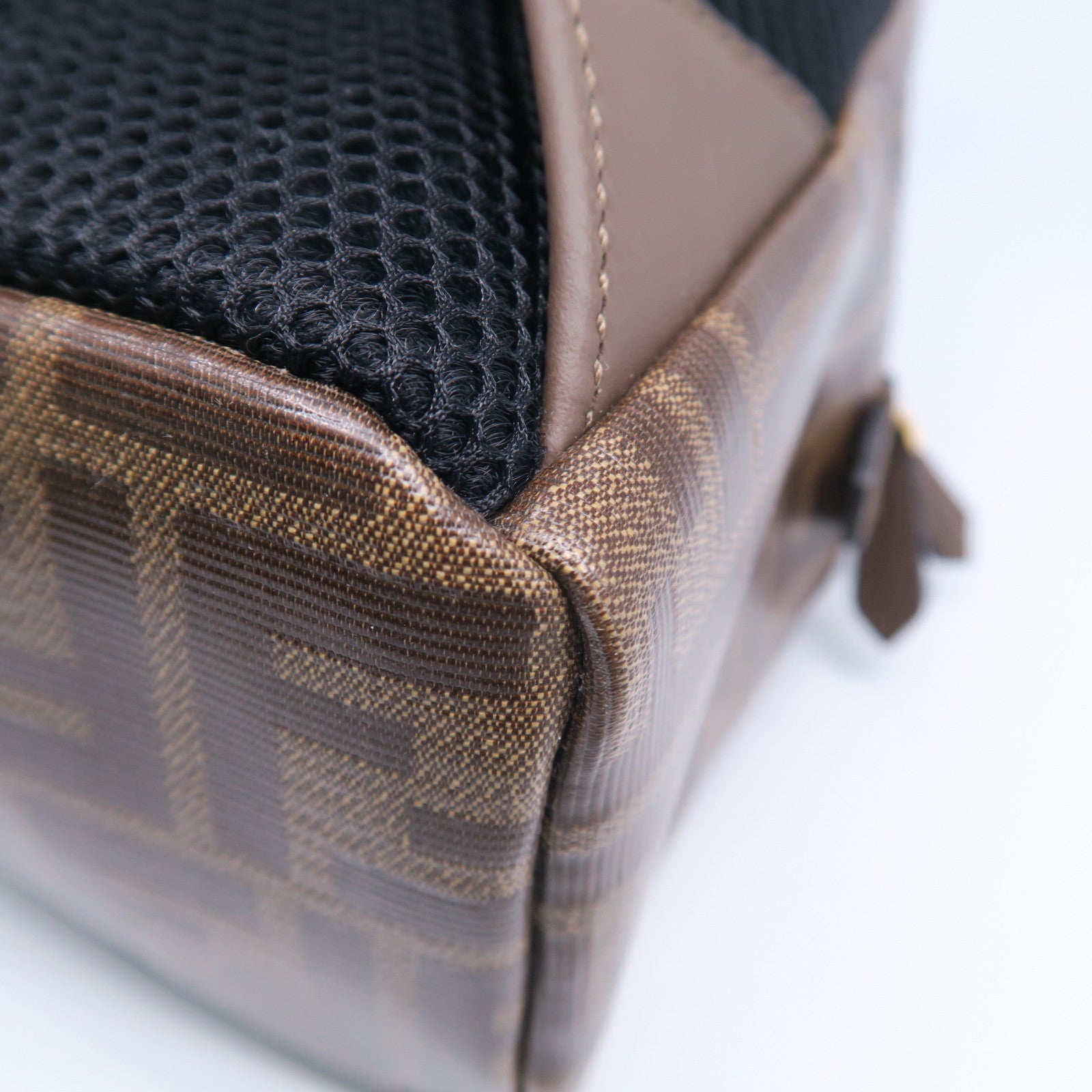 FENDI **【激減優惠】塗層帆布Backpack金扣背包啡色