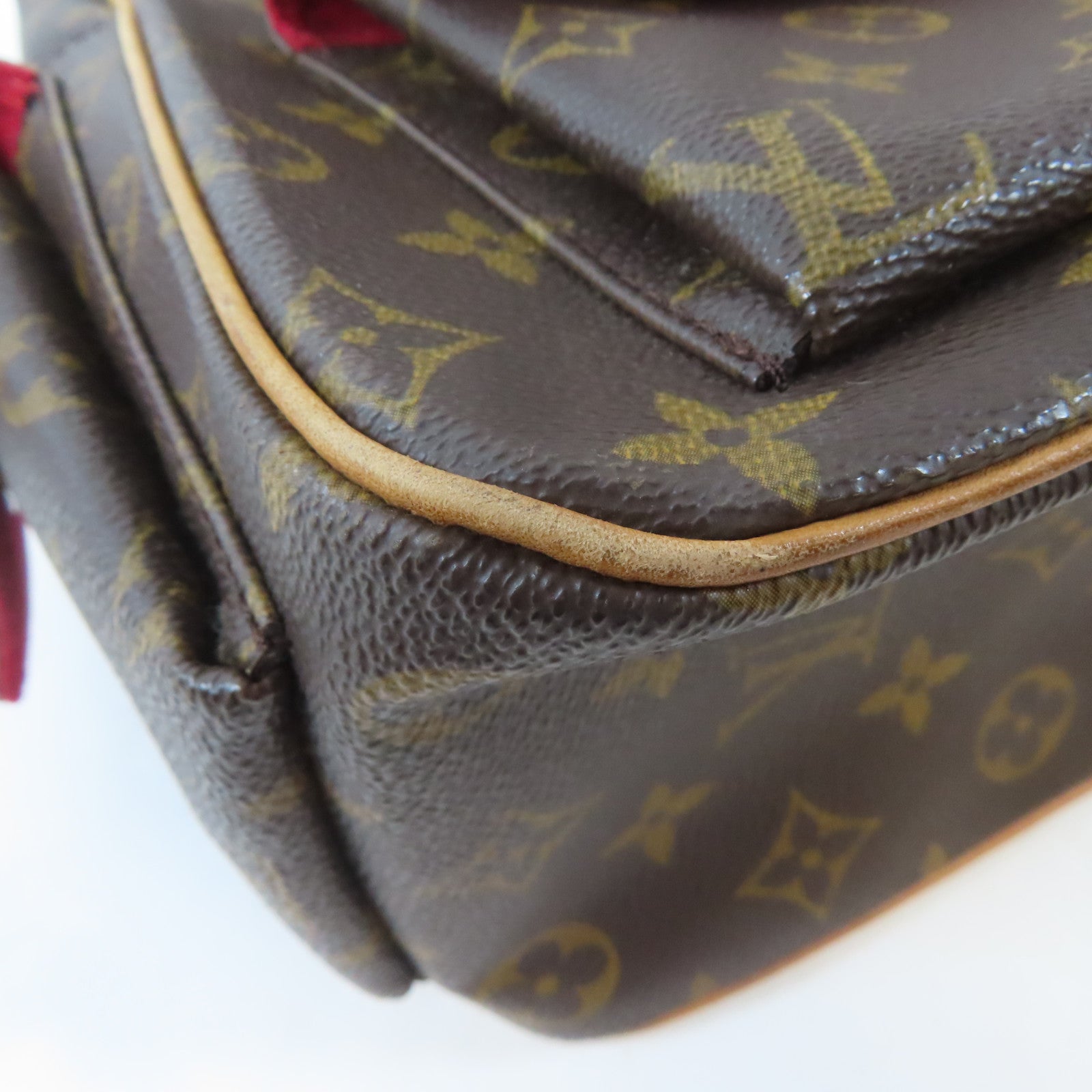 LOUIS VUITTON Monogram Excentri-cite金扣手挽袋啡色/紅色