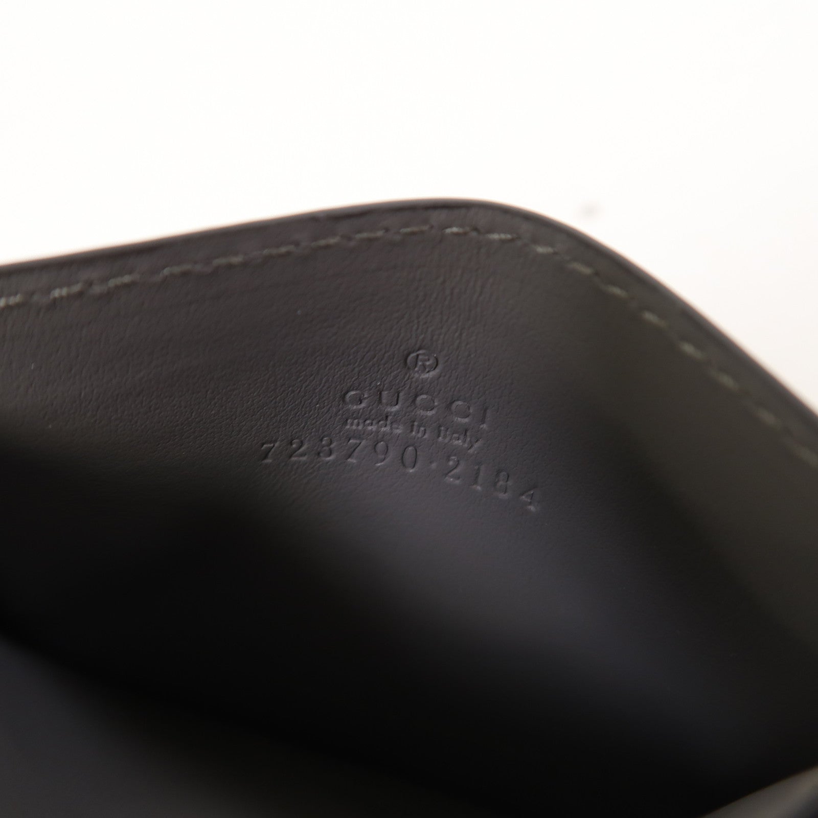 GUCCI 牛皮皮革Card Case金扣卡片套灰色
