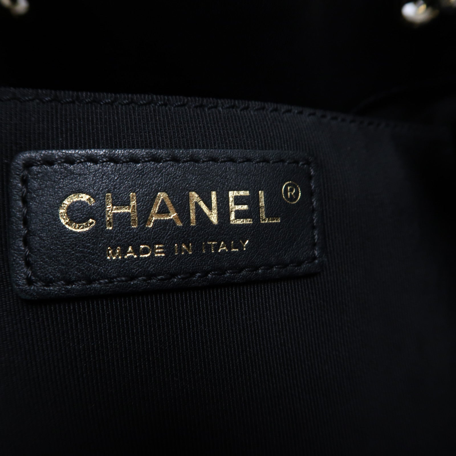CHANEL 菱格牛皮皮革Chain Shoulder Bag金扣鏈帶肩背袋黑色