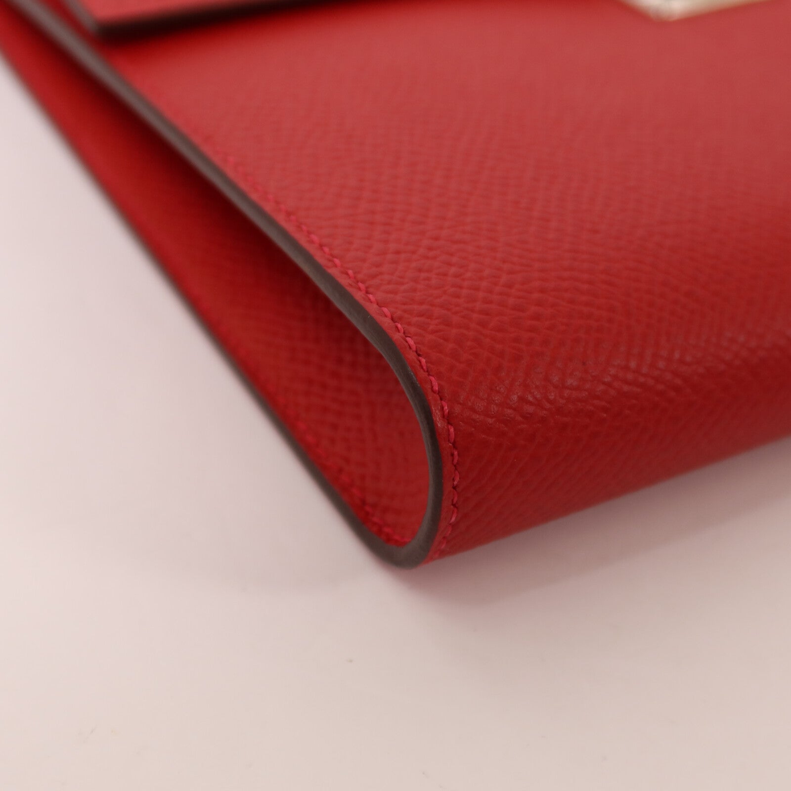HERMES Epsom皮革Clic 16肩背袋Rouge Casaque