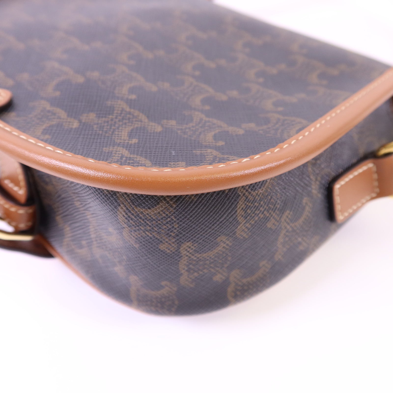 CELINE 塗層帆布Folco金扣肩背袋