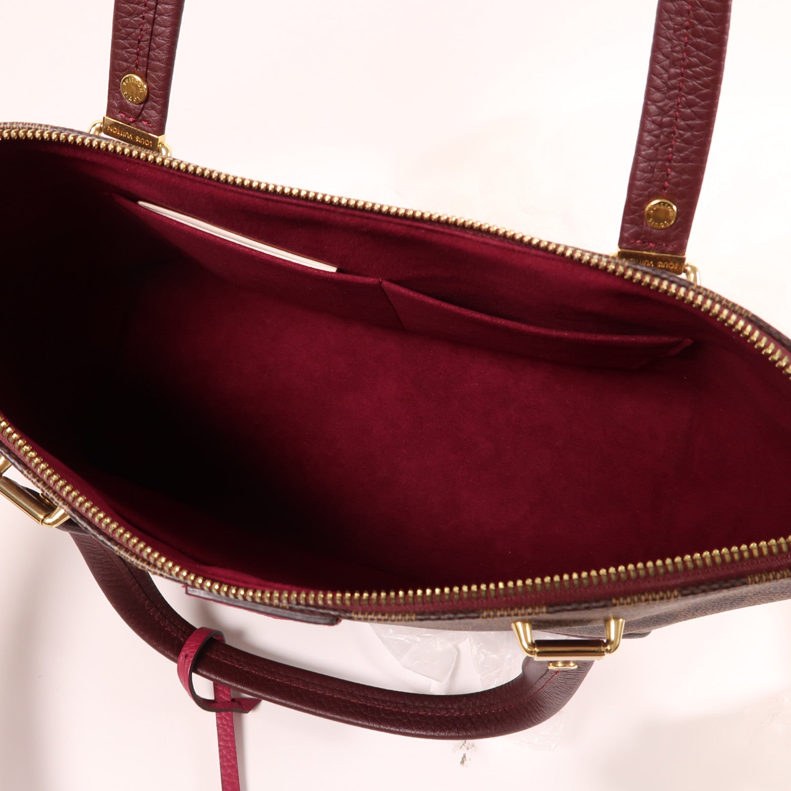 LOUIS VUITTON 【激減優惠】Damier Hyde Park 2way金扣手挽肩背兩用袋啡色/紅色/紫色