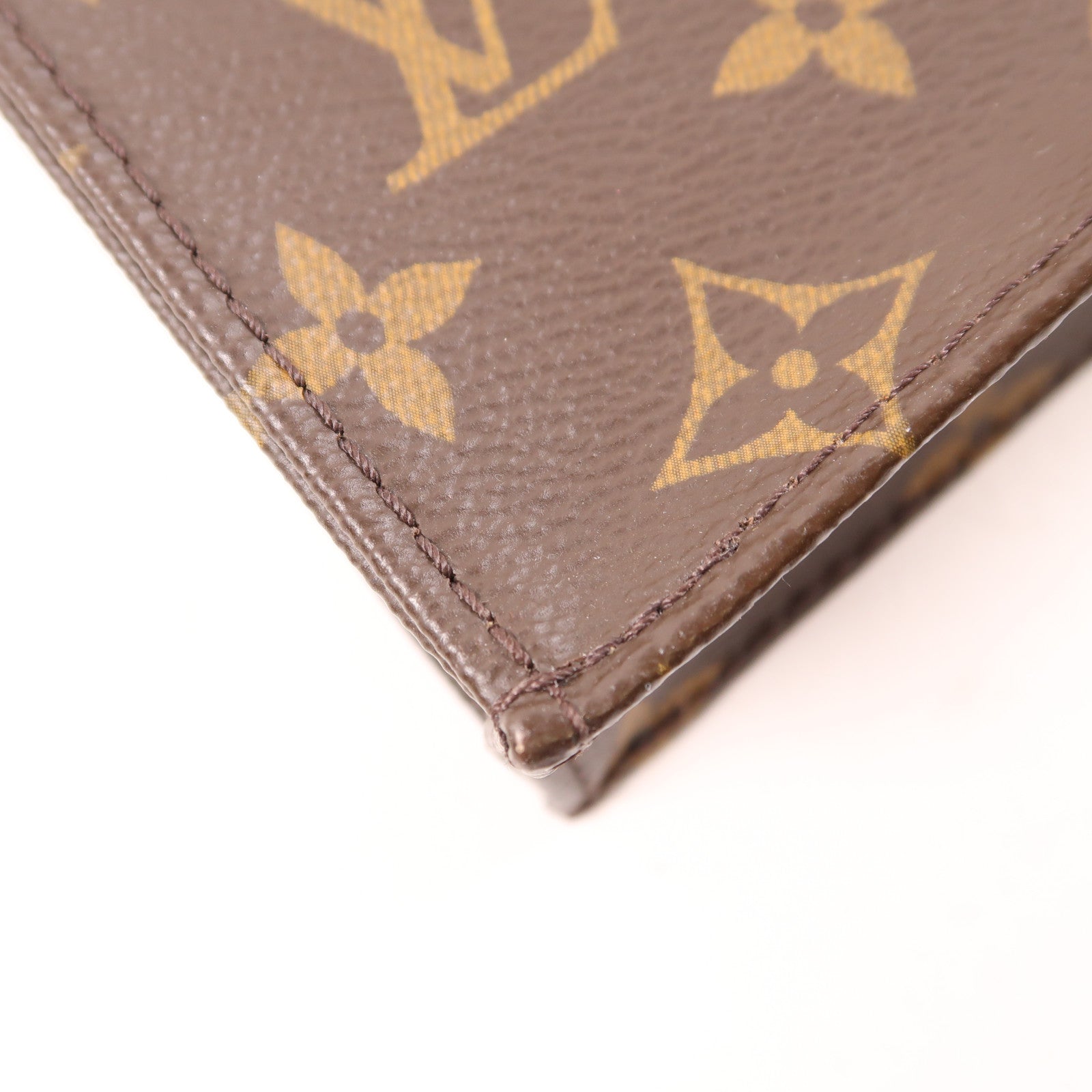 LOUIS VUITTON 【激減優惠】Monogram Petit Sac Plat金扣手挽肩背兩用袋棕色