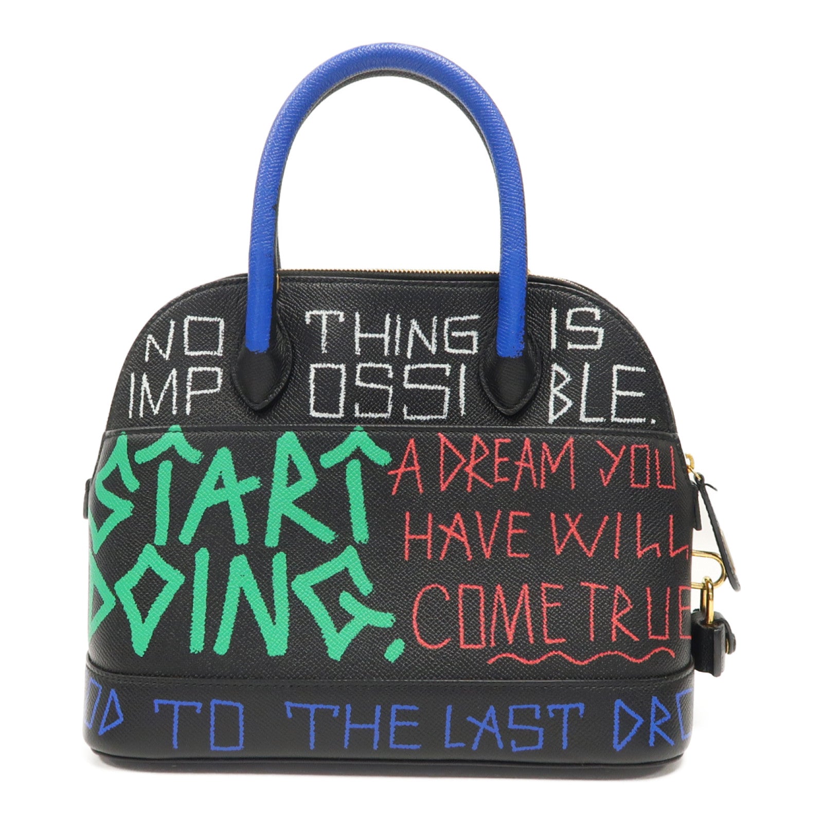 BALENCIAGA 牛皮皮革Graffiti Ville金扣手挽肩背兩用袋黑色