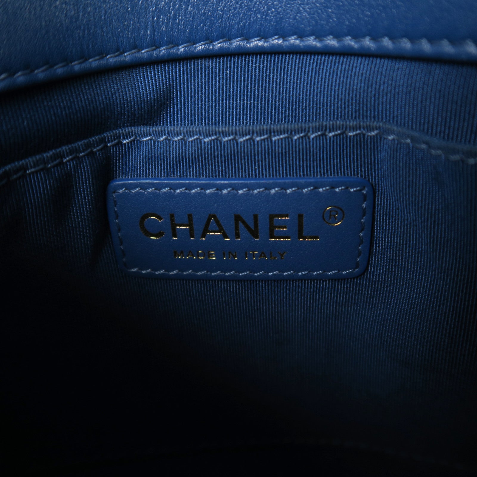 CHANEL 【激減優惠】菱格牛皮皮革Chain Shoulder金扣鏈帶肩背袋藍色