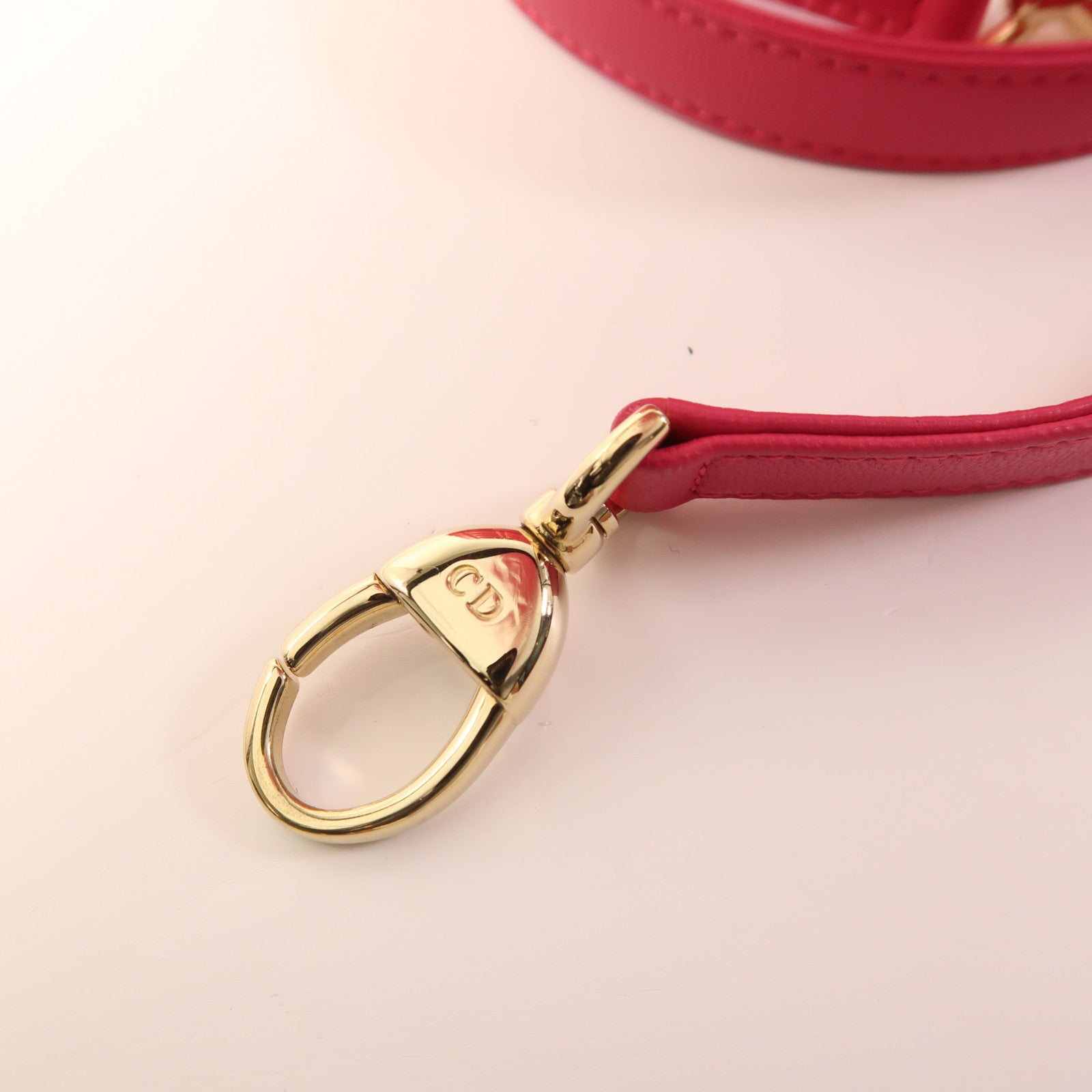 Christian Dior CD GHW Lady Dior 2 Way Shoulder Bag Lambskin Leather Pink