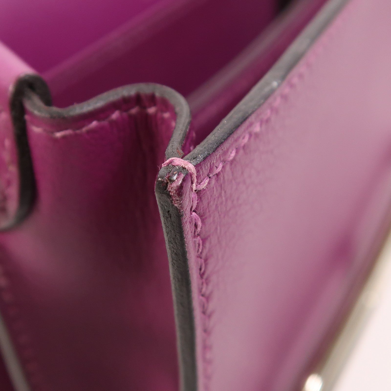 HERMES Evercolor皮革Roulis Mini銀扣肩背袋Anemone
