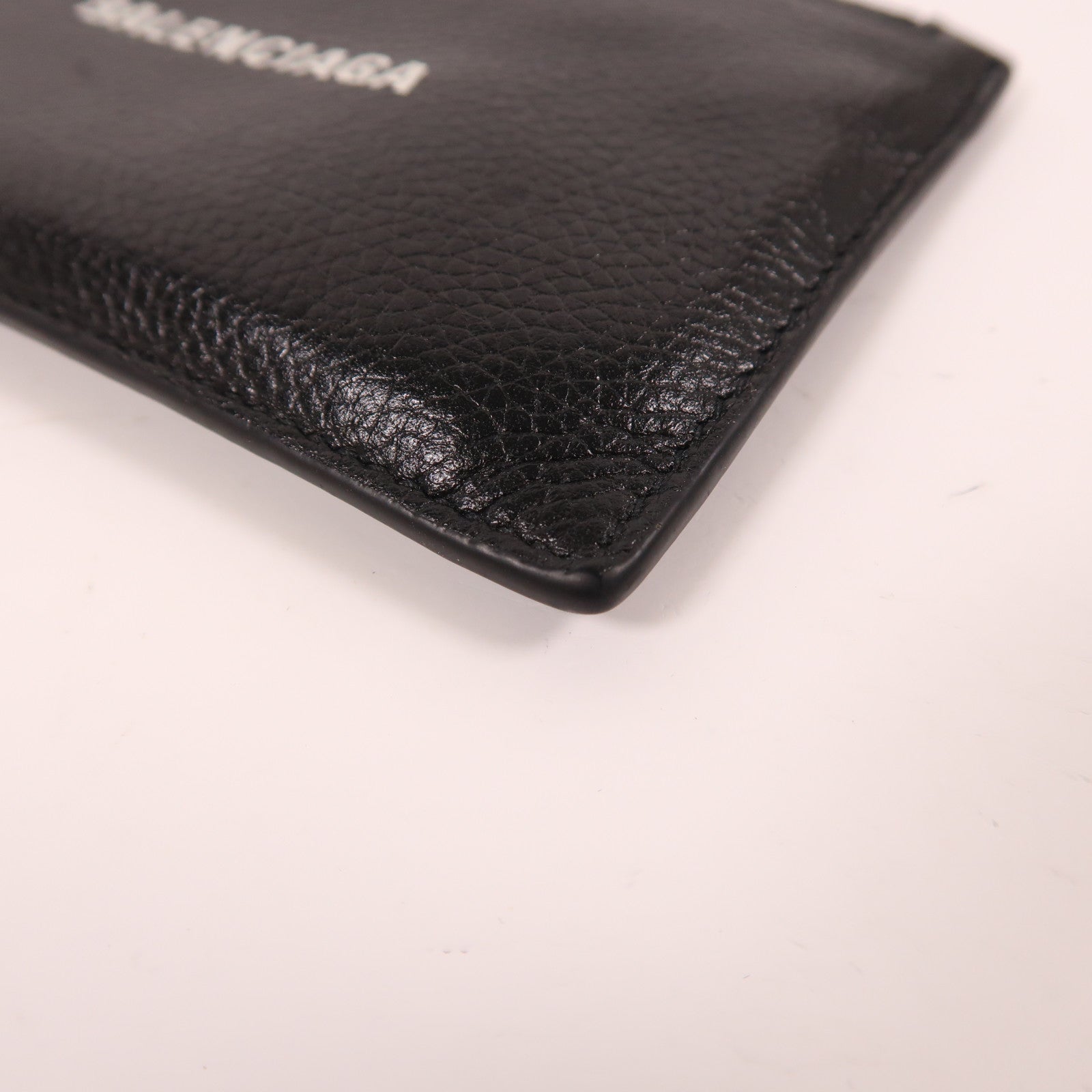 BALENCIAGA 牛皮皮革Card Case銀扣卡片套黑色